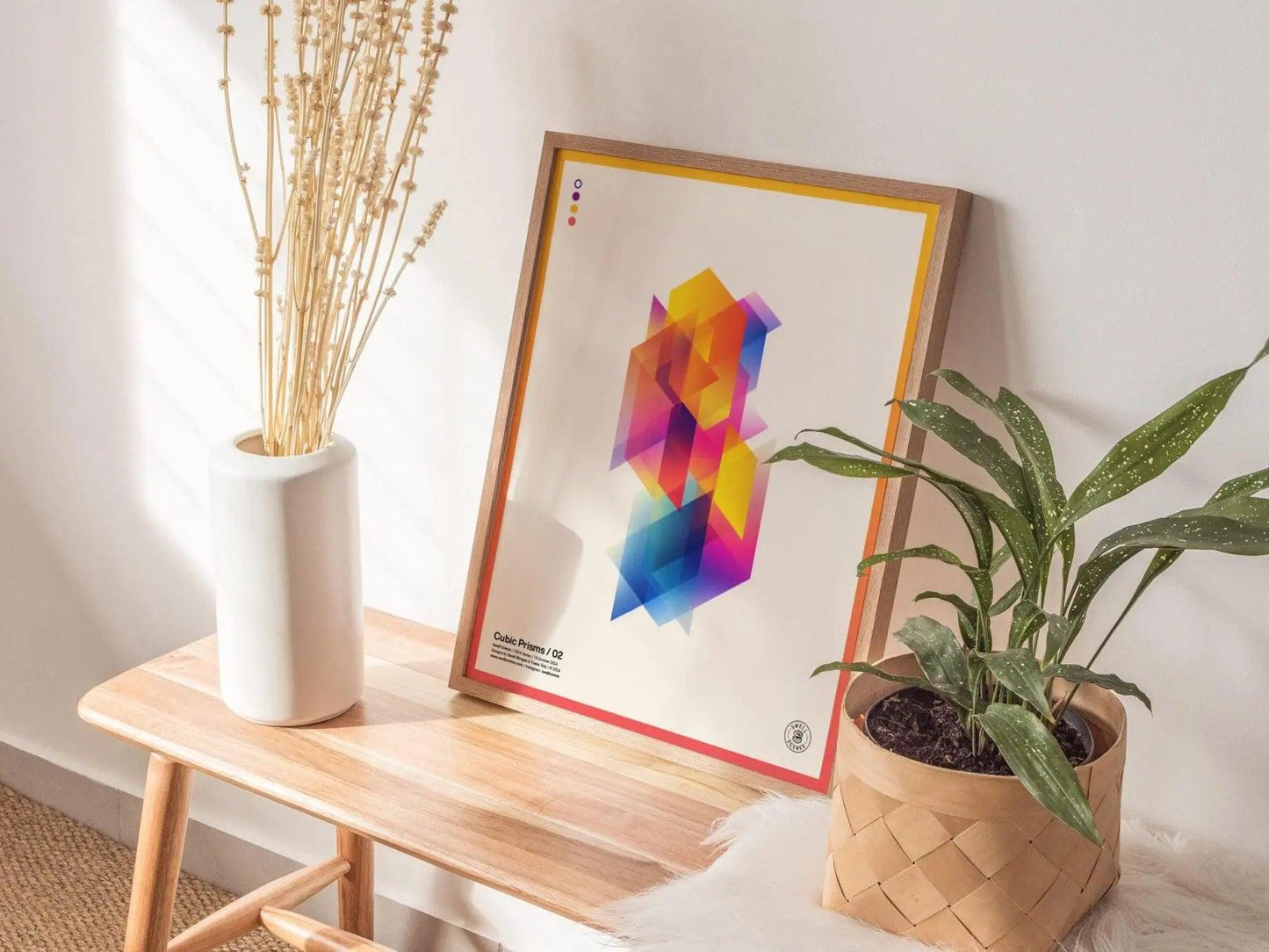 Cubic Prisms / 02 - Minimalist Modern Abstract Style Geometric Design Shapes Contemporary Art Framed Poster Series Tech Gamer Designer Gift - Swell Scenes