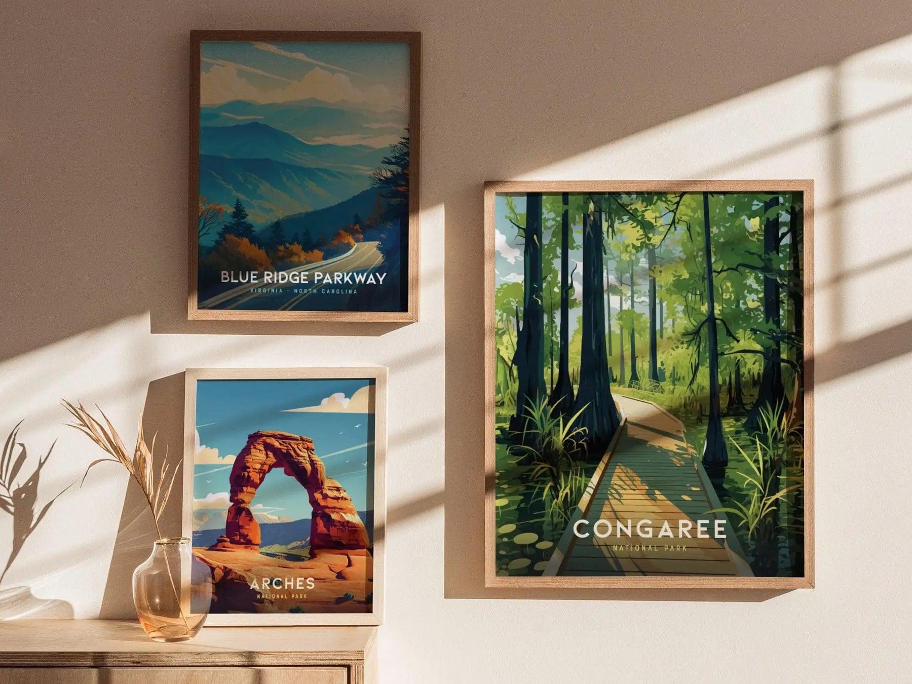 Congaree National Park, South Carolina - Explore the Ancient Floodplain Forest, Available Framed or Unframed, National Park Gift Souvenir - Swell Scenes