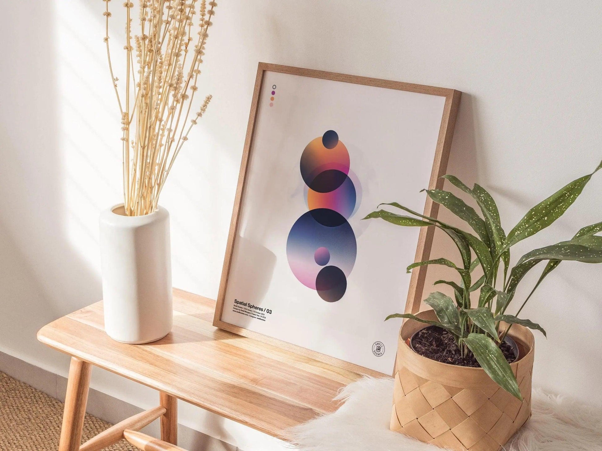 Spatial Spheres / 03 - Ethereal Modern Minimalist Abstract Circular Design Shapes Contemporary Art Framed Poster Series Lofi Designer Gift - Swell Scenes