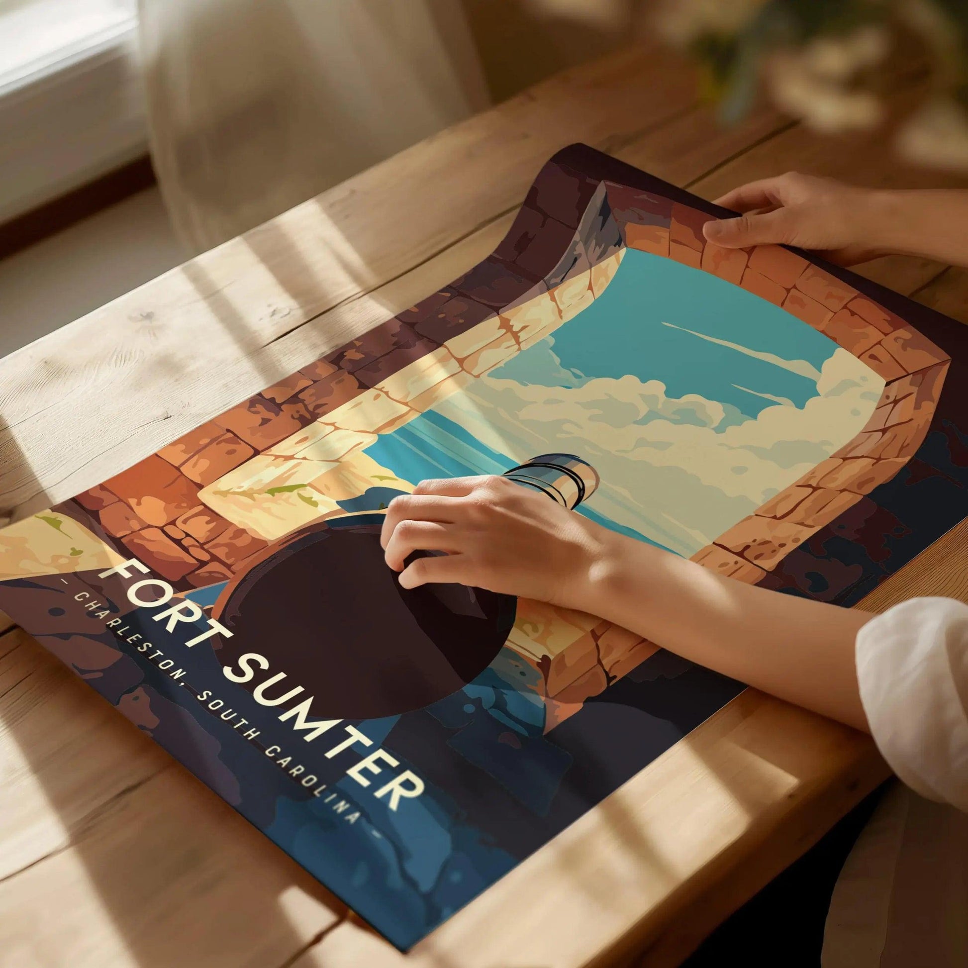 Fort Sumter, Charleston, South Carolina Wall Art Travel Poster Print Southeast Historic Civil War Home Decor Southern Charm Vacation Gift - Swell Scenes