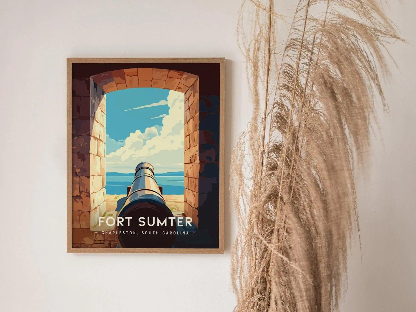 Fort Sumter, Charleston, South Carolina Wall Art Travel Poster Print Southeast Historic Civil War Home Decor Southern Charm Vacation Gift - Swell Scenes
