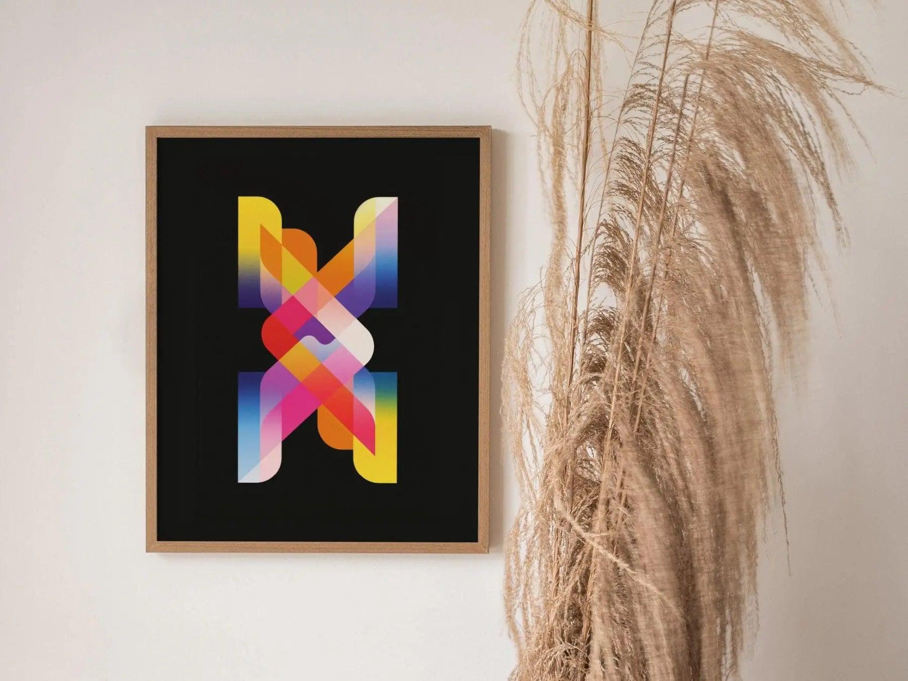 Lite Brite / 01 - 80s Style Ethereal Modern Minimalist Abstract Contemporary Art Design Framed Poster Retro Eighties Lofi Designer Colorful - Swell Scenes