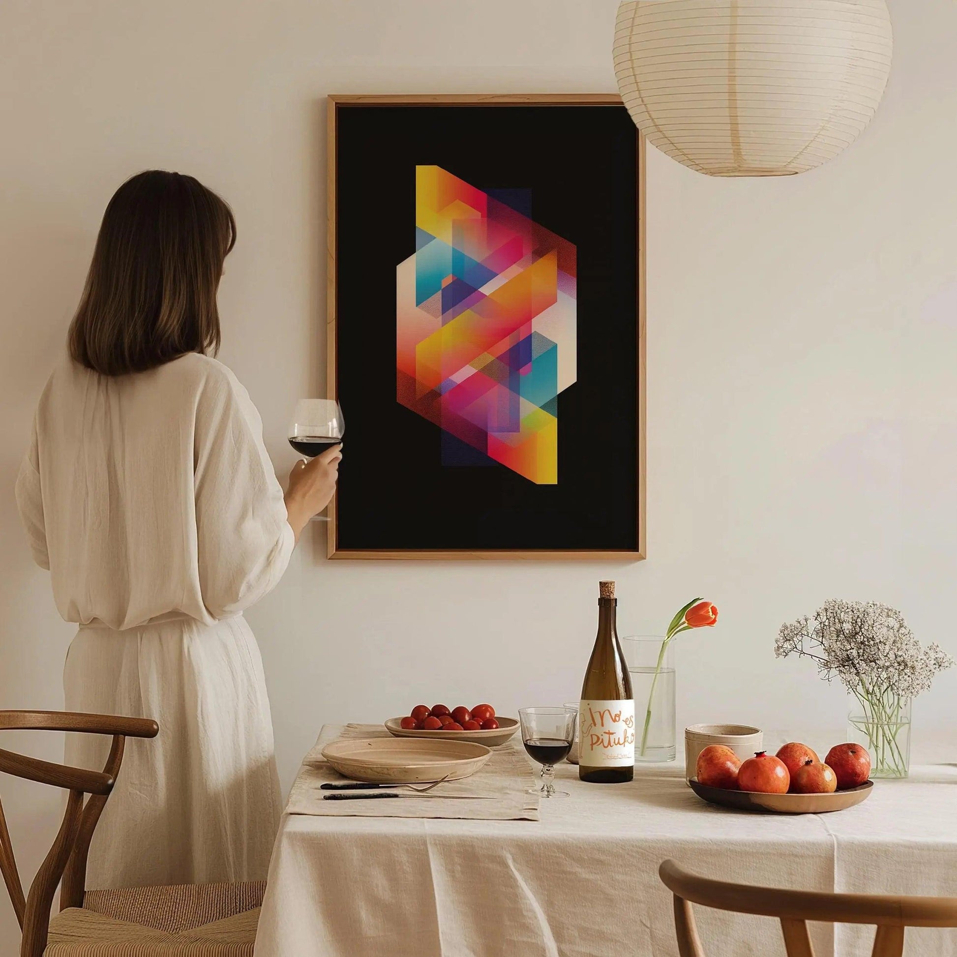 Lite Brite / 02 - 80s Style Ethereal Modern Minimalist Abstract Contemporary Art Design Framed Poster Retro Eighties Lofi Designer Colorful - Swell Scenes