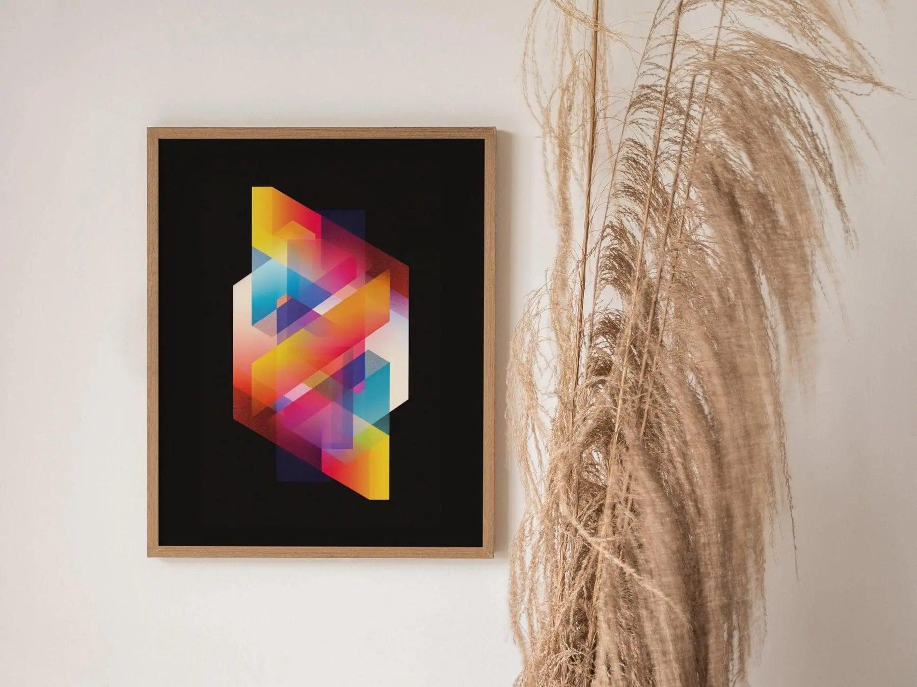 Lite Brite / 02 - 80s Style Ethereal Modern Minimalist Abstract Contemporary Art Design Framed Poster Retro Eighties Lofi Designer Colorful - Swell Scenes
