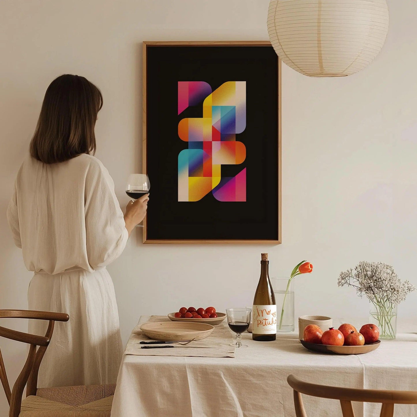 Lite Brite / 03 - Retro 80s Style Ethereal Modern Minimalist Abstract Contemporary Art Design Framed Poster Colorful Eighties Lofi Designer - Swell Scenes