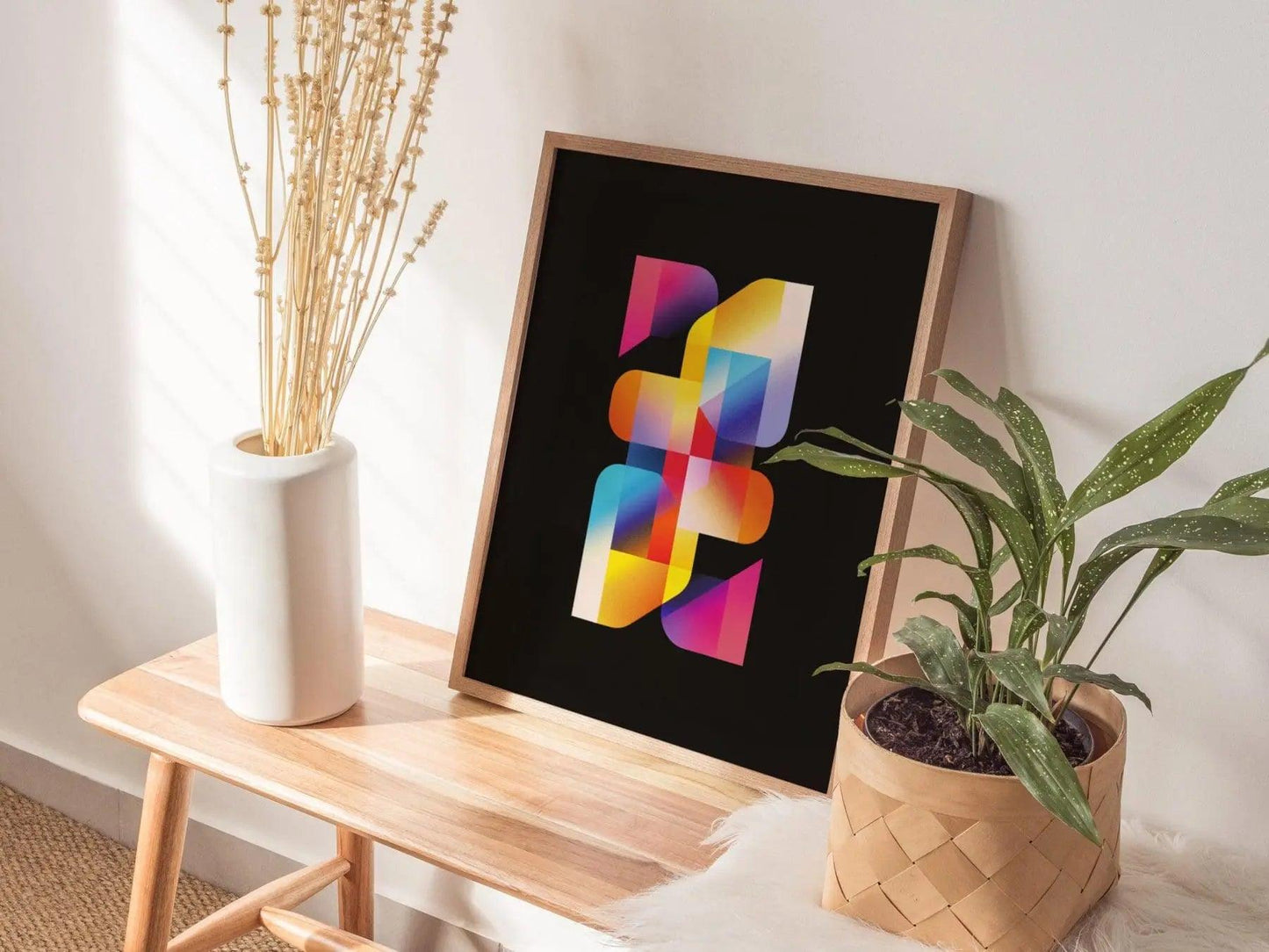 Lite Brite / 03 - Retro 80s Style Ethereal Modern Minimalist Abstract Contemporary Art Design Framed Poster Colorful Eighties Lofi Designer - Swell Scenes