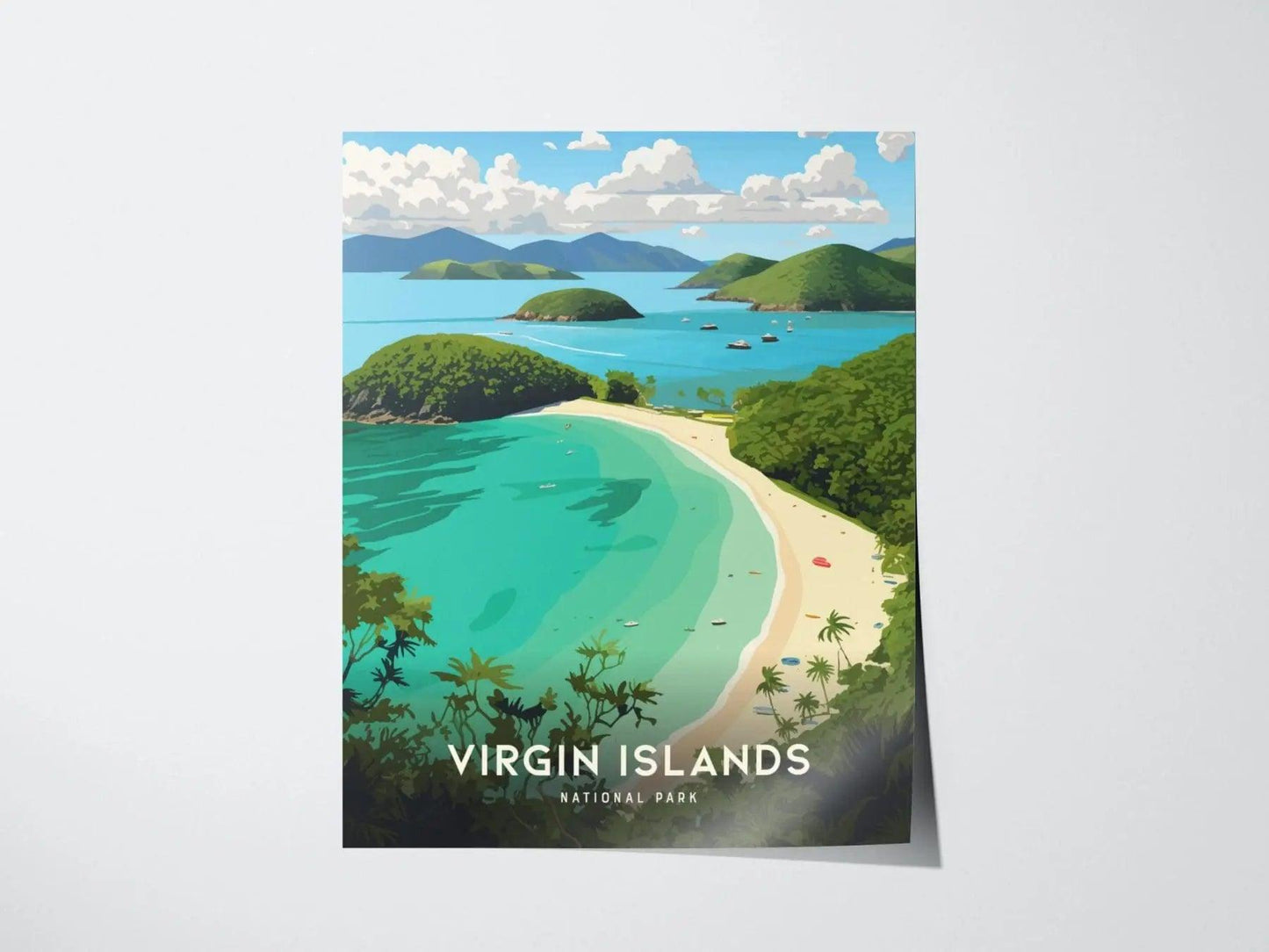 Unframed Virgin Islands National Park print on premium matte paper with Trunk Bay St. John beach artwork
