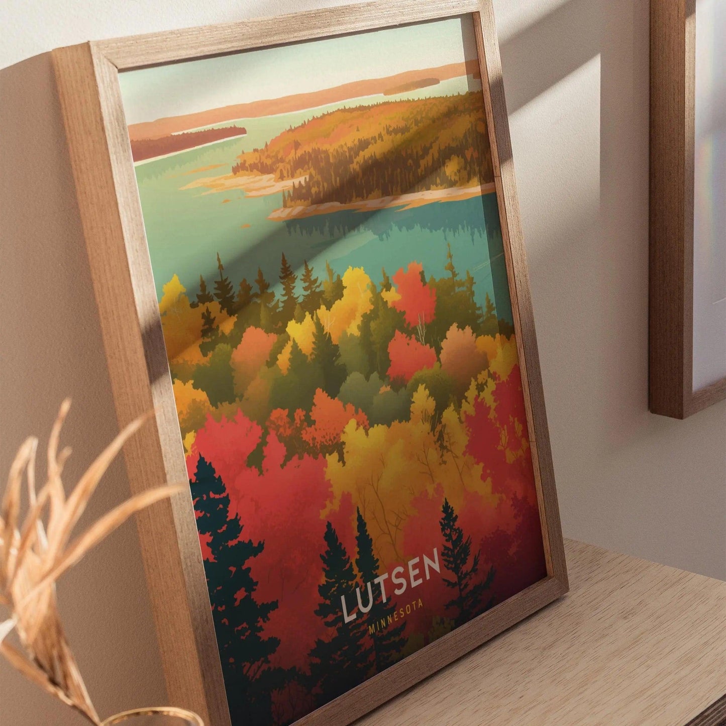 Lutsen, Minnesota Poster - Autumn Foliage and Mountain Views, Available Framed/Unframed, Perfect for Nature Lovers, Beautiful Fall Colors - Swell Scenes