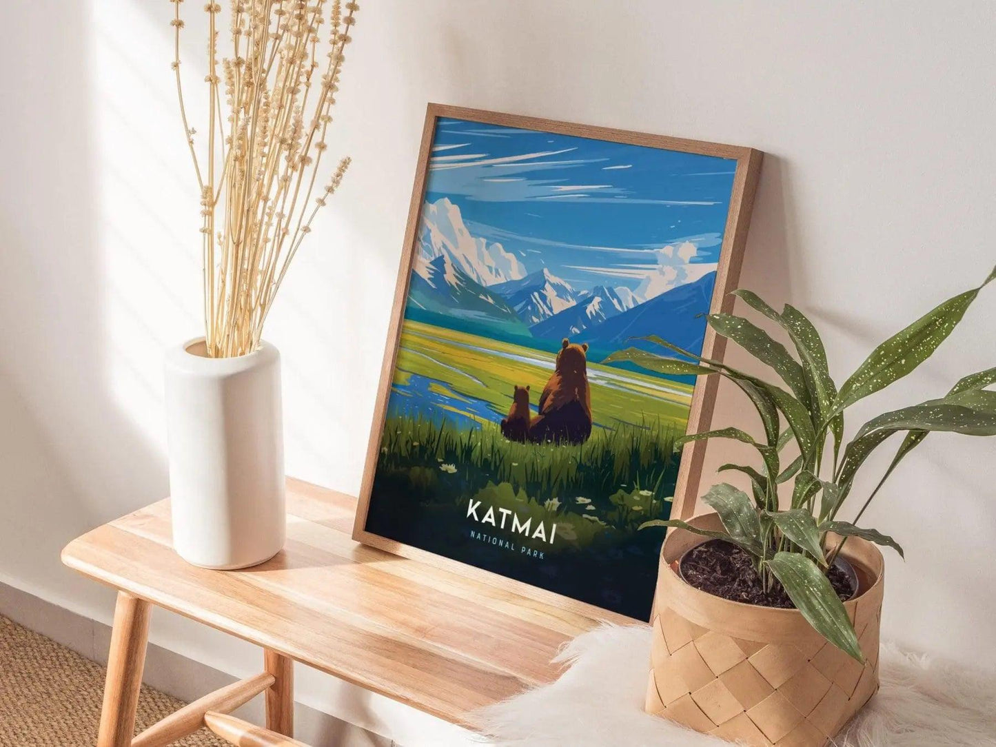 Katmai National Park and Preserve, Alaska Poster - Majestic Mountains and Wildlife, Available Framed/Unframed, Great National Park Gift - Swell Scenes