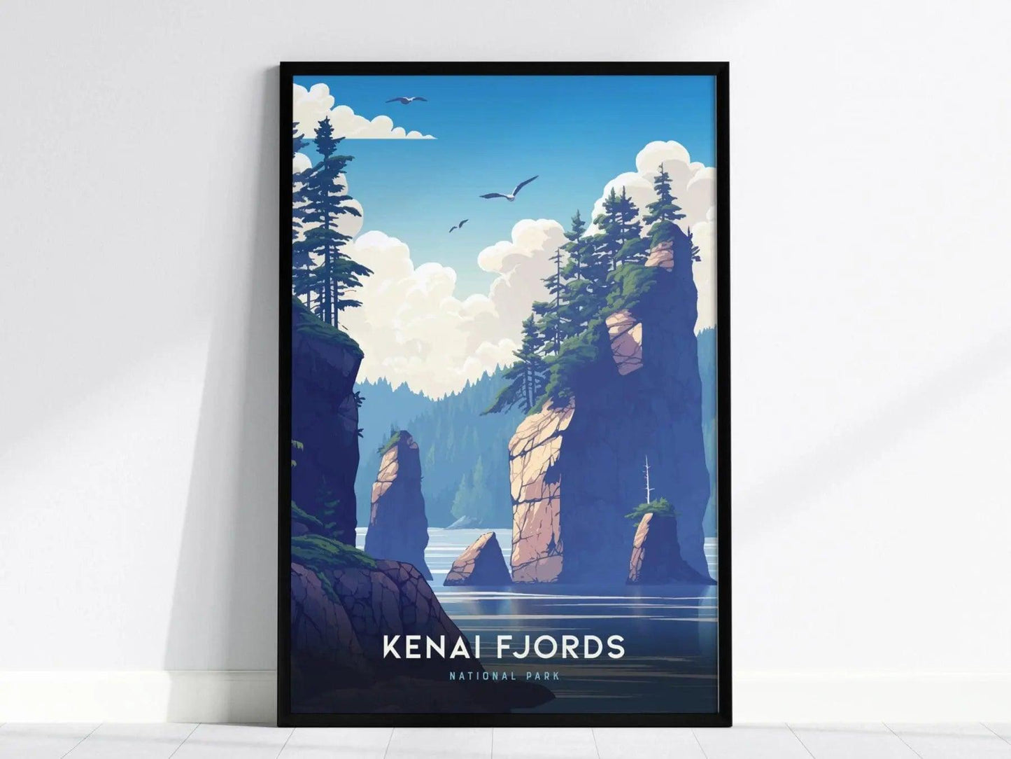 Kenai Fjords National Park, Alaska Poster – Majestic Fjords Scene, Available Framed/Unframed, Ideal for Home Decor, Great National Park Gift - Swell Scenes