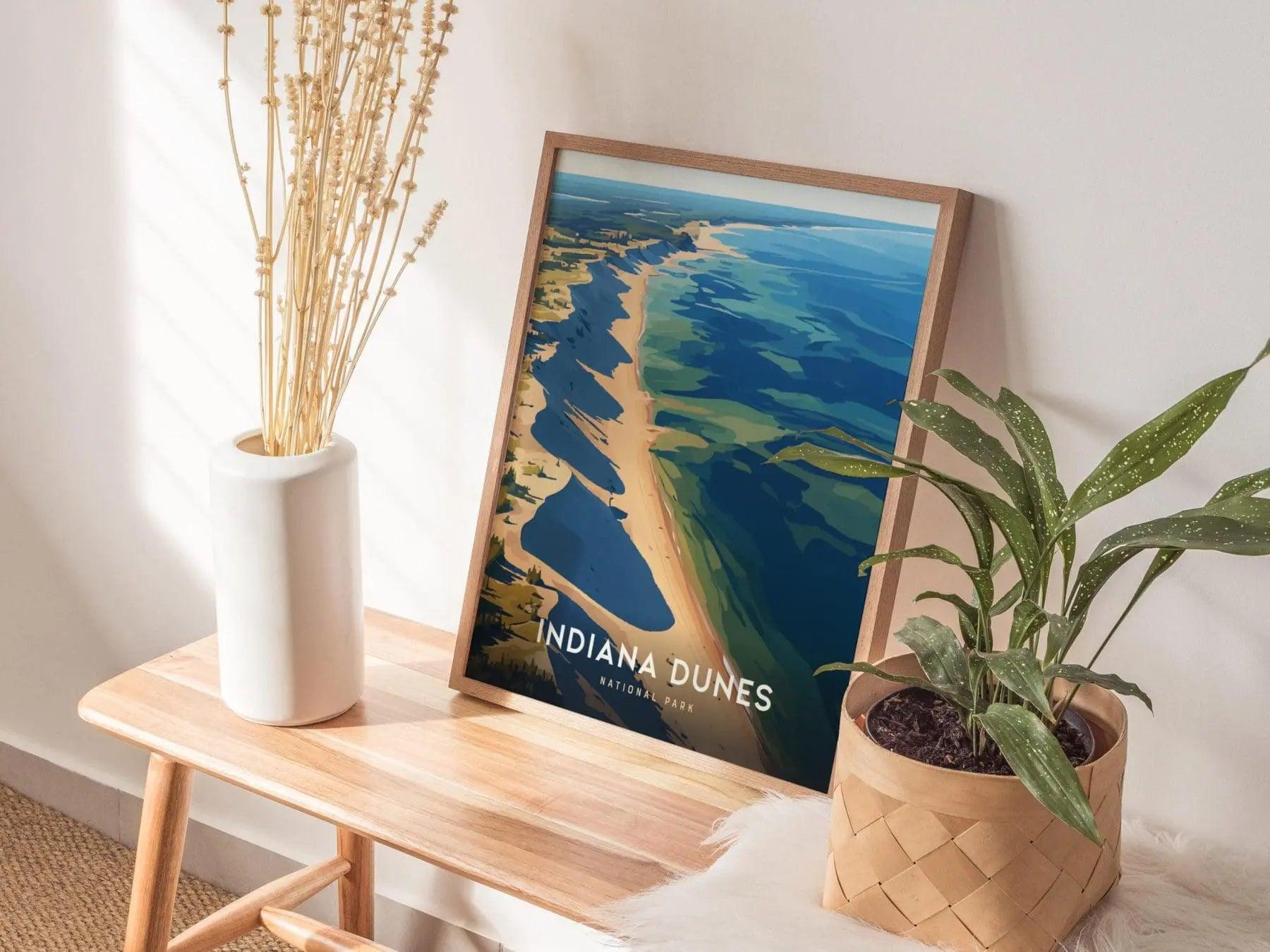 Indiana Dunes National Park, Indiana Poster – Scenic Dune Landscape, Available Framed/Unframed, Gift for Home Decor, National Park Gift - Swell Scenes