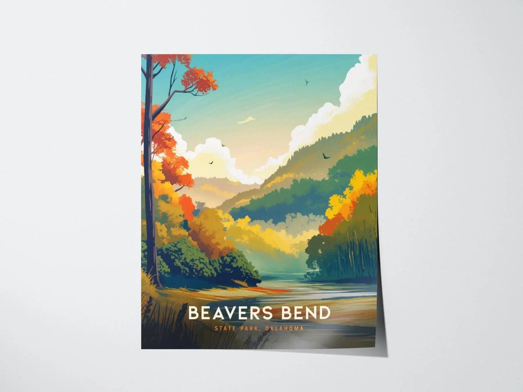 Beavers Bend State Park, Oklahoma Poster - Scenic Forest Landscape, Available Framed/Unframed, Ideal for Nature Lovers, Home Wall Decor - Swell Scenes