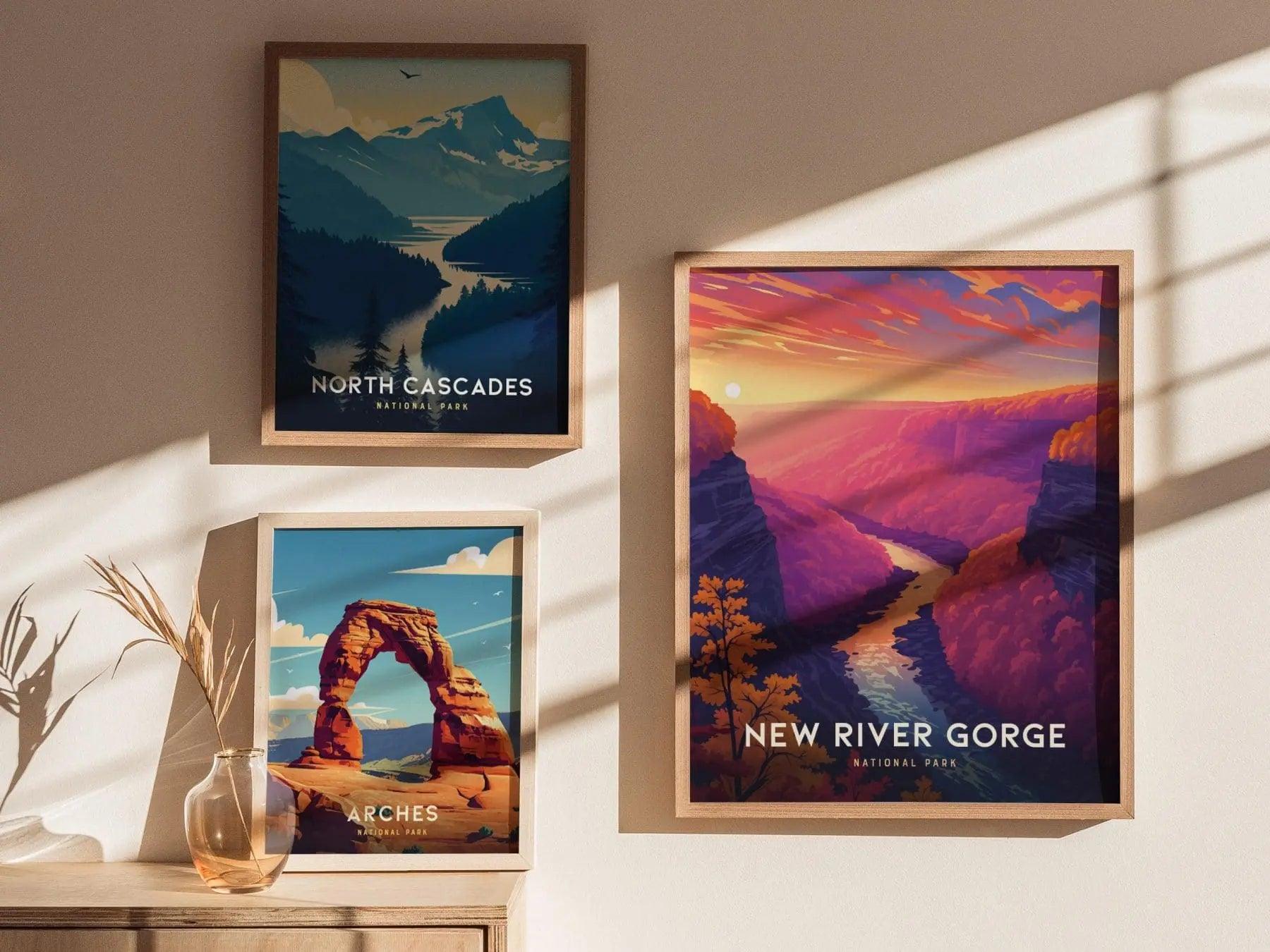 New River Gorge National Park, WV Poster - Explore the Rugged Beauty, Available Framed/Unframed, Ideal for Hikers, West Virginia Poster - Swell Scenes