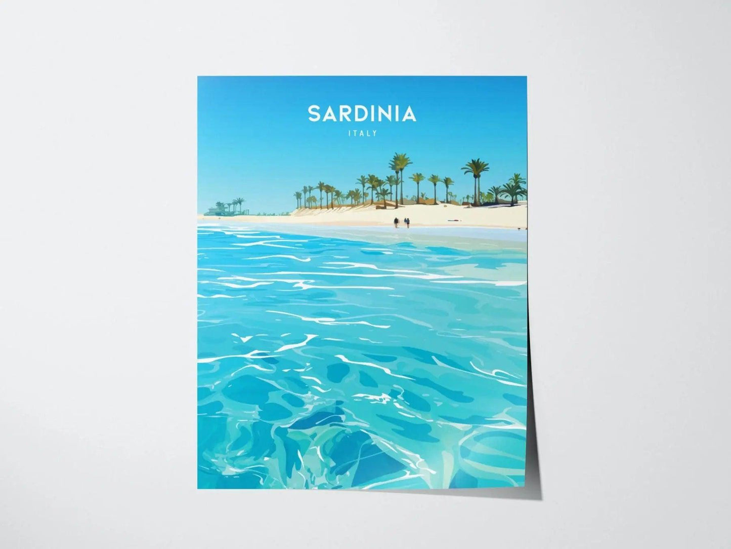 Sardinia, Italy Poster - Idyllic Beach View, Available Framed/Unframed, Perfect Mediterranean Decor, European Home or Office Wall Art Decor - Swell Scenes
