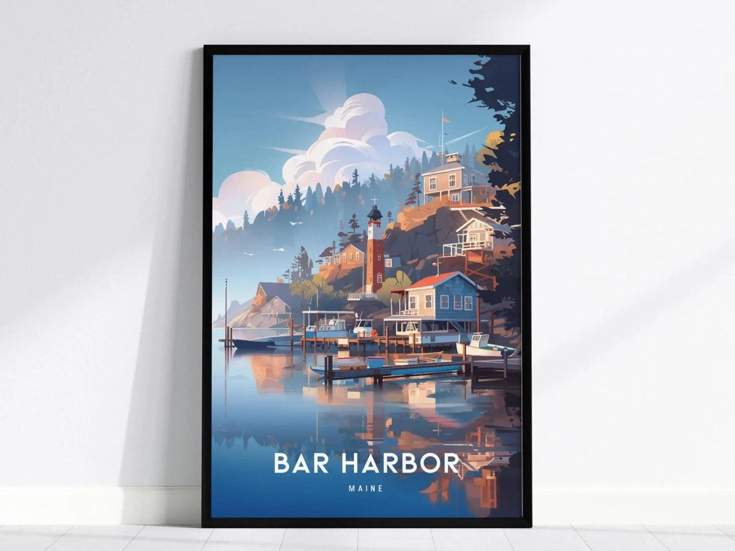 Bar Harbor, Maine Poster - Scenic Coastal Views, Available Framed/Unframed, Ideal Gift for Travel and Nature Lovers, Coastal Wall Art Decor - Swell Scenes