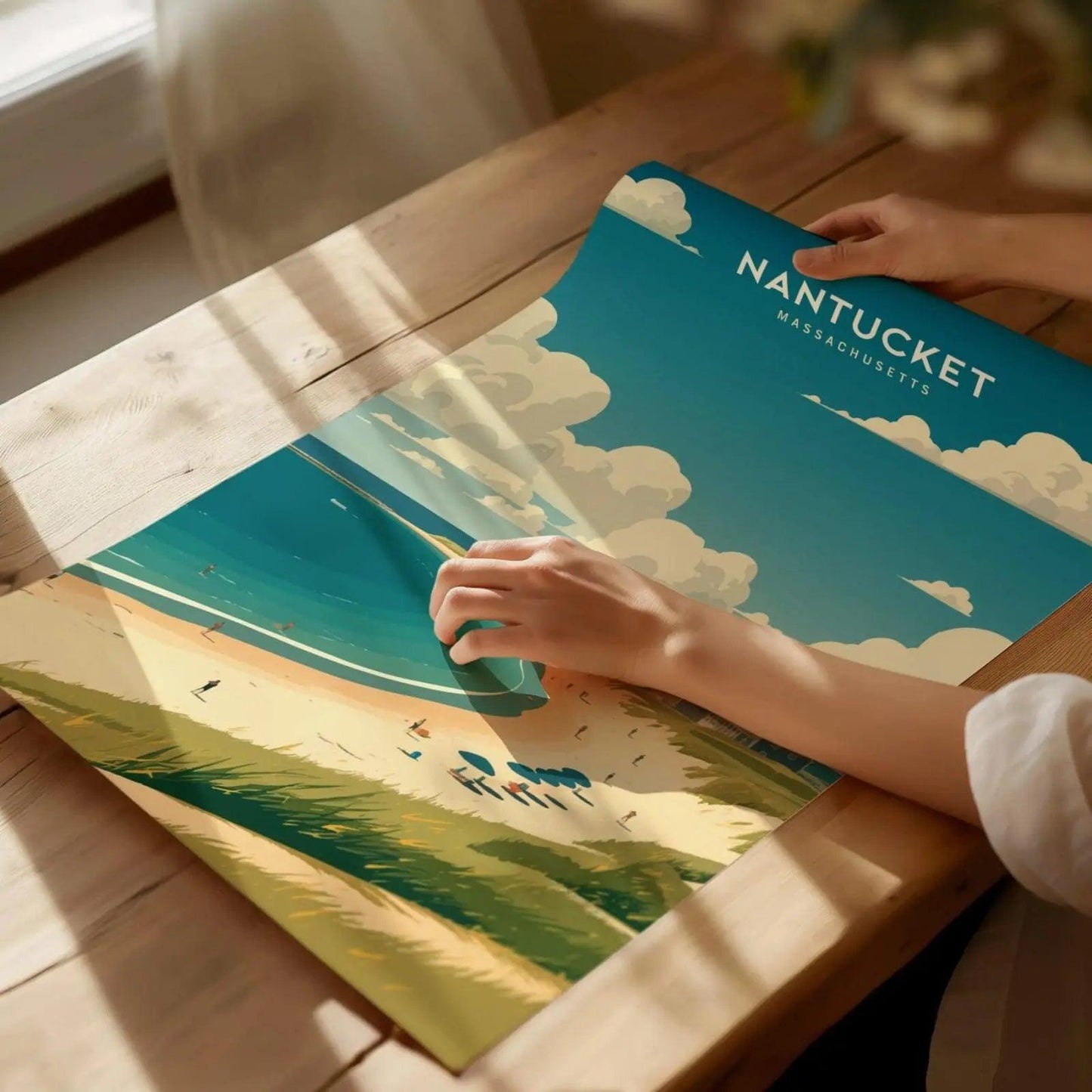 Nantucket, Massachusetts Poster - Iconic Coastal Scenery, Perfect for Home Decor, Available Framed or Unframed, Coastal Wall Art Decor - Swell Scenes