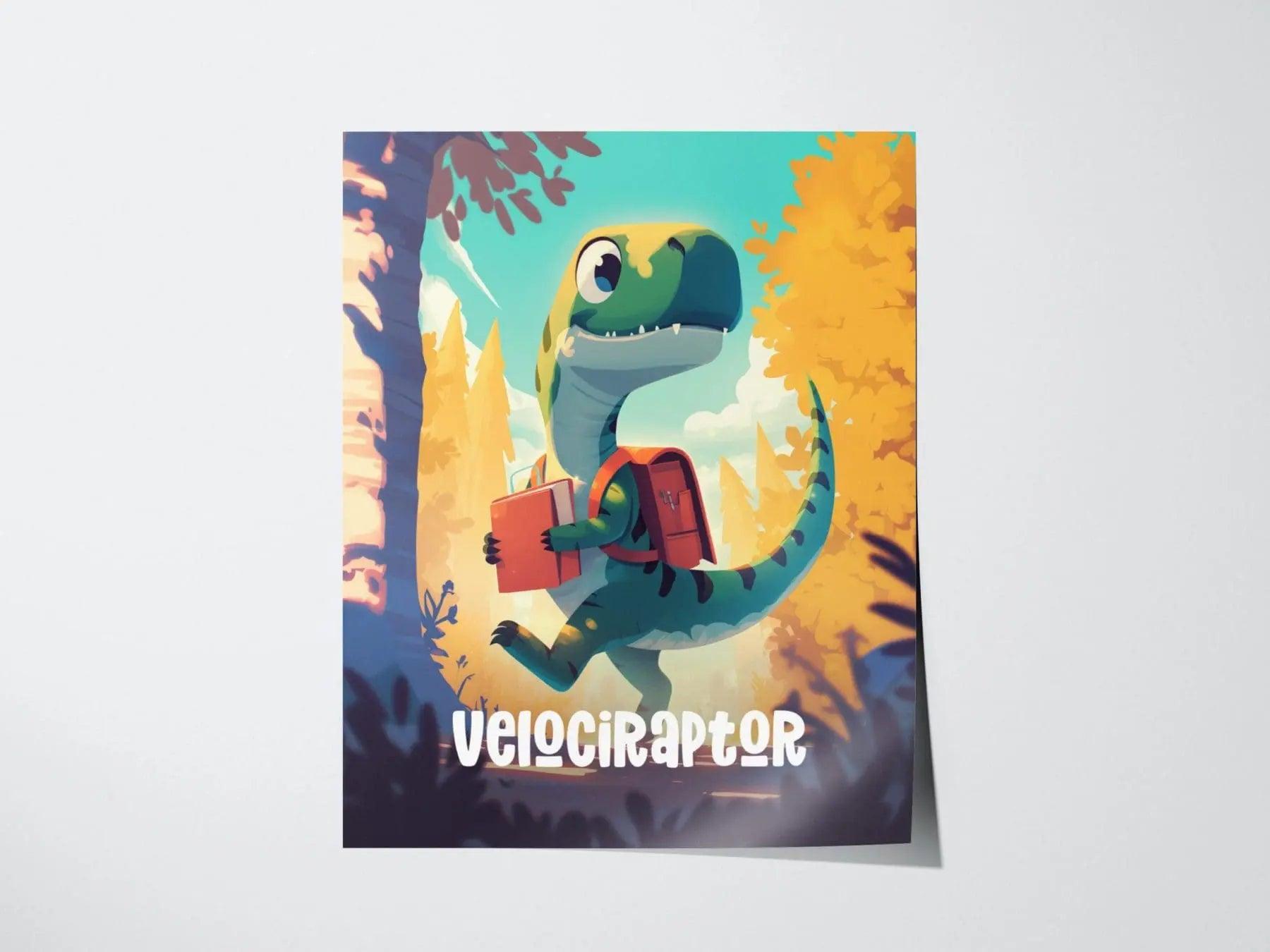 Jurassic Raptor Boys Room Poster