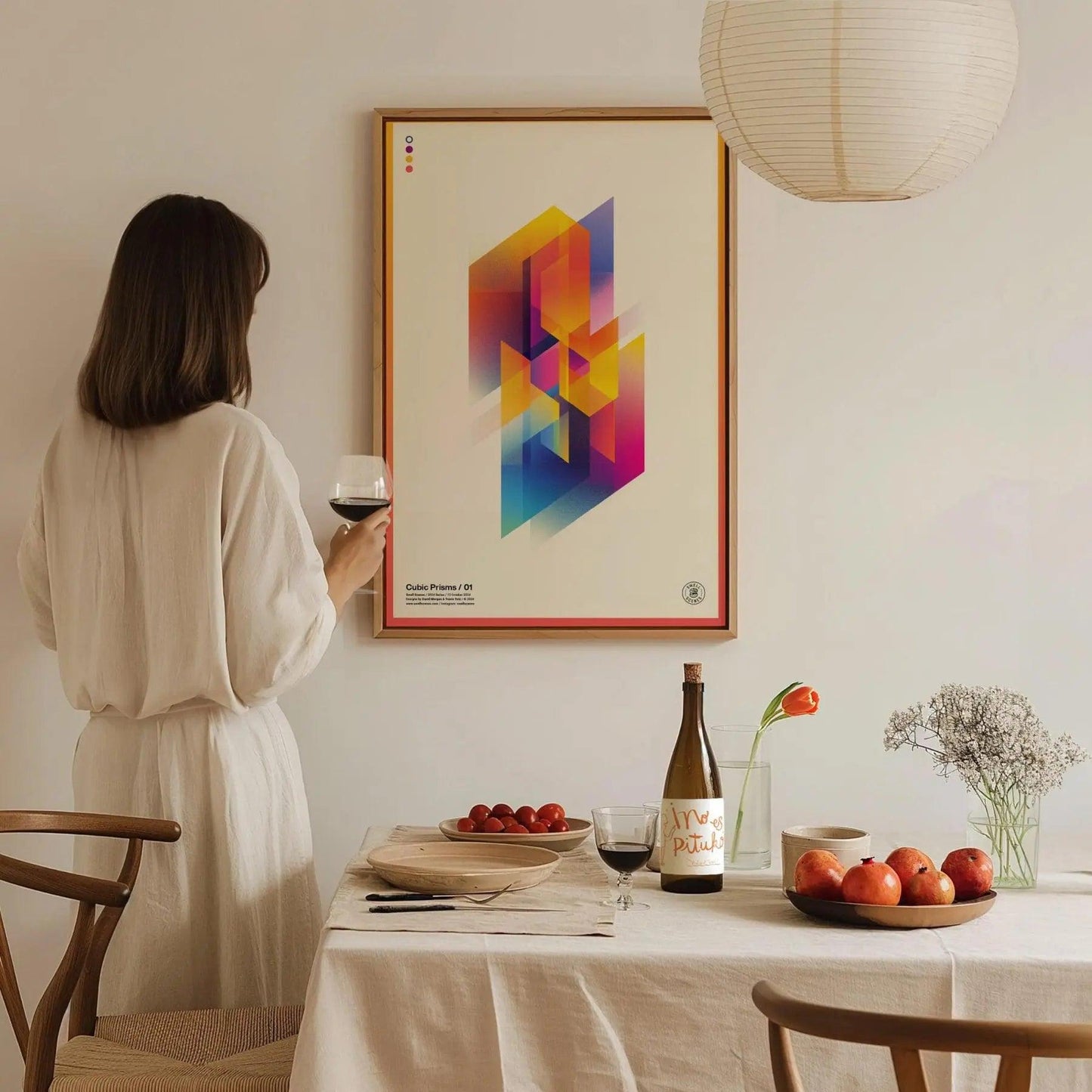 Cubic Prisms / 01 | Modern Minimalist Abstract Geometric Design | Contemporary Digital Art | Framed Shapes Poster Series | Colorful Designer Gift Dorm Office Decor - Swell Scenes