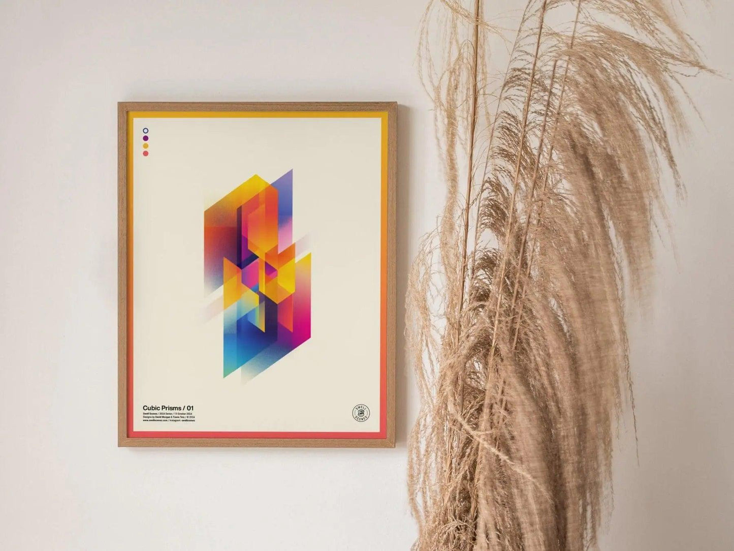 Cubic Prisms / 01 | Modern Minimalist Abstract Geometric Design | Contemporary Digital Art | Framed Shapes Poster Series | Colorful Designer Gift Dorm Office Decor - Swell Scenes