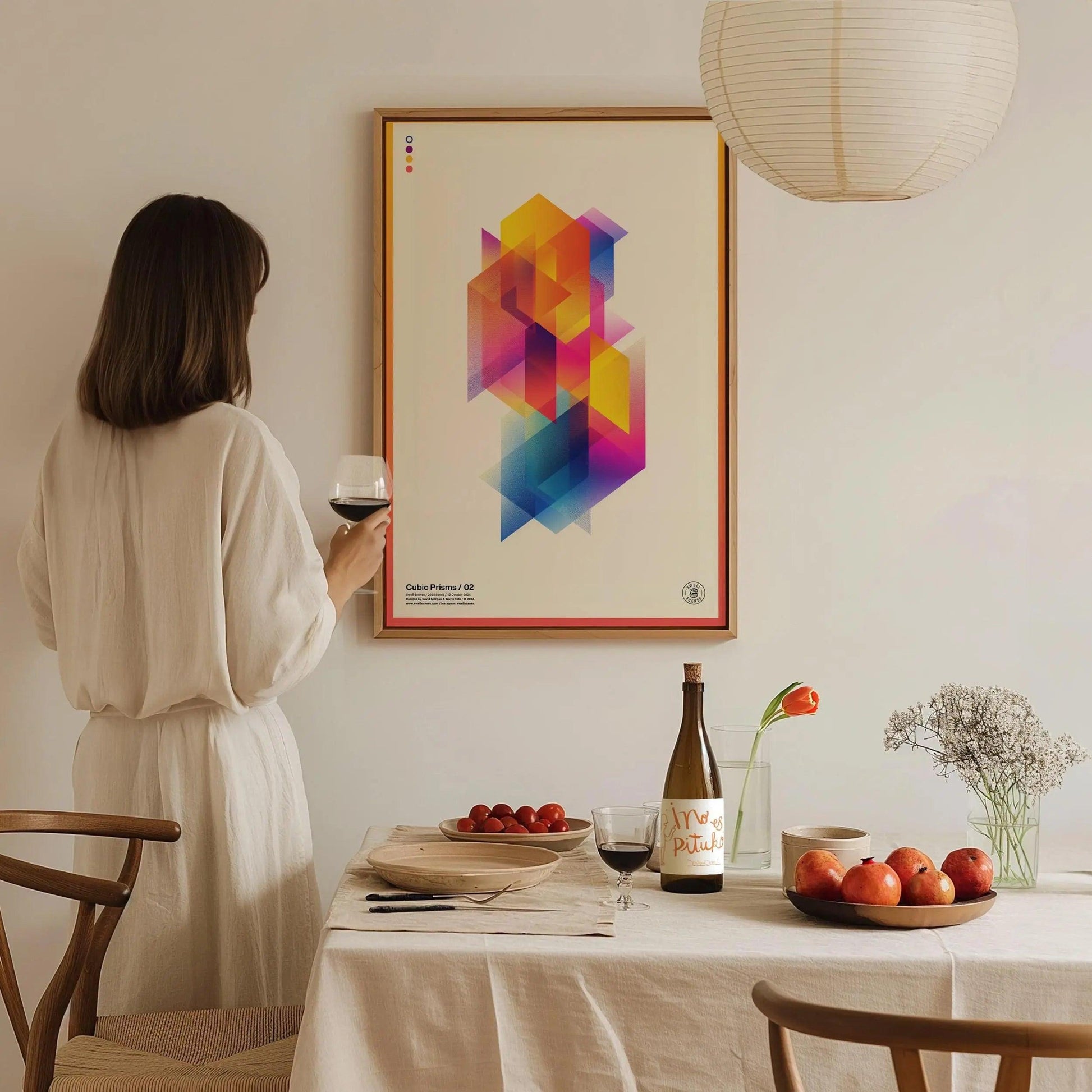 Cubic Prisms / 02 - Minimalist Modern Abstract Style Geometric Design Shapes Contemporary Art Framed Poster Series Tech Gamer Designer Gift - Swell Scenes