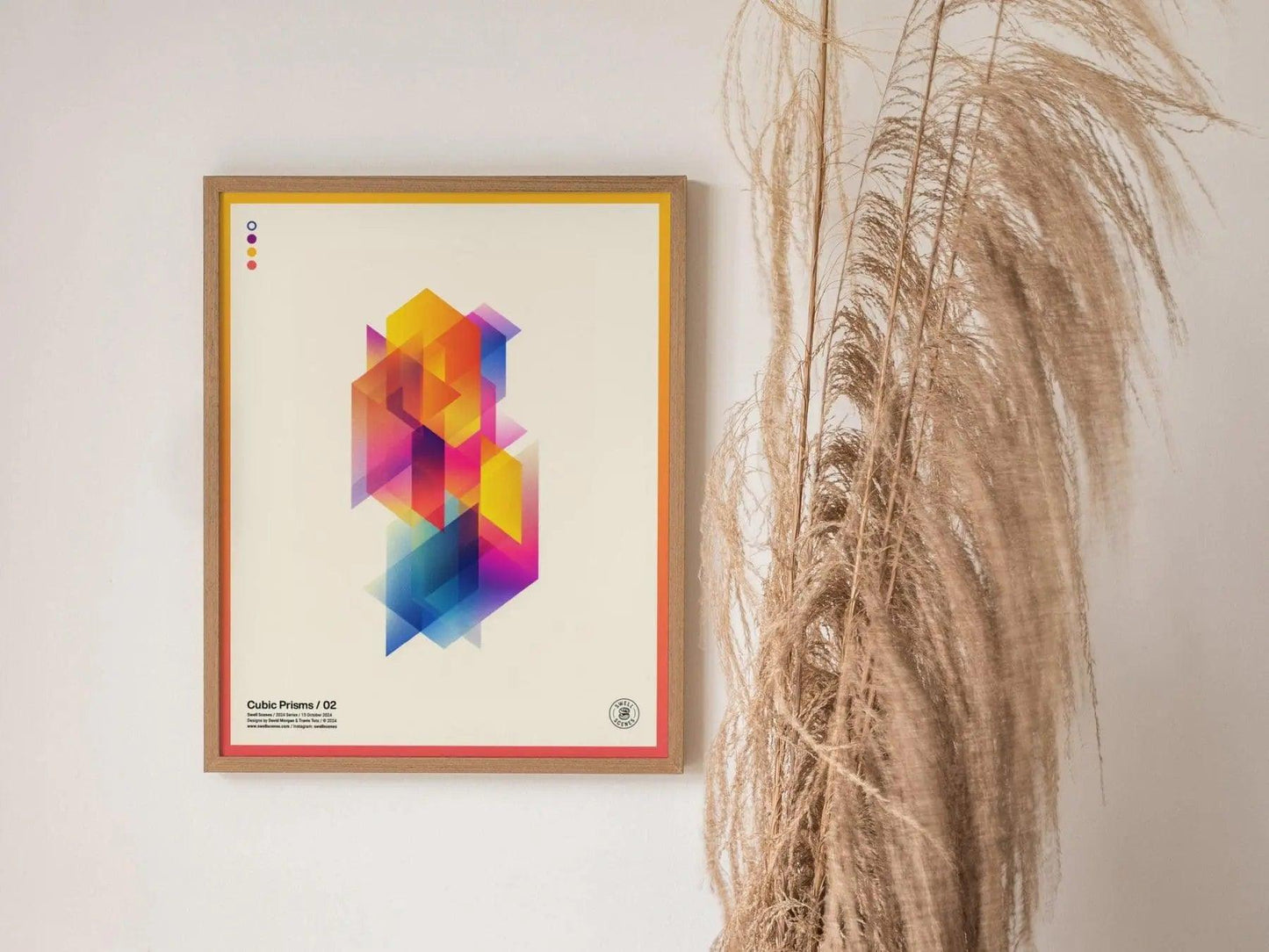 Cubic Prisms / 02 - Minimalist Modern Abstract Style Geometric Design Shapes Contemporary Art Framed Poster Series Tech Gamer Designer Gift - Swell Scenes