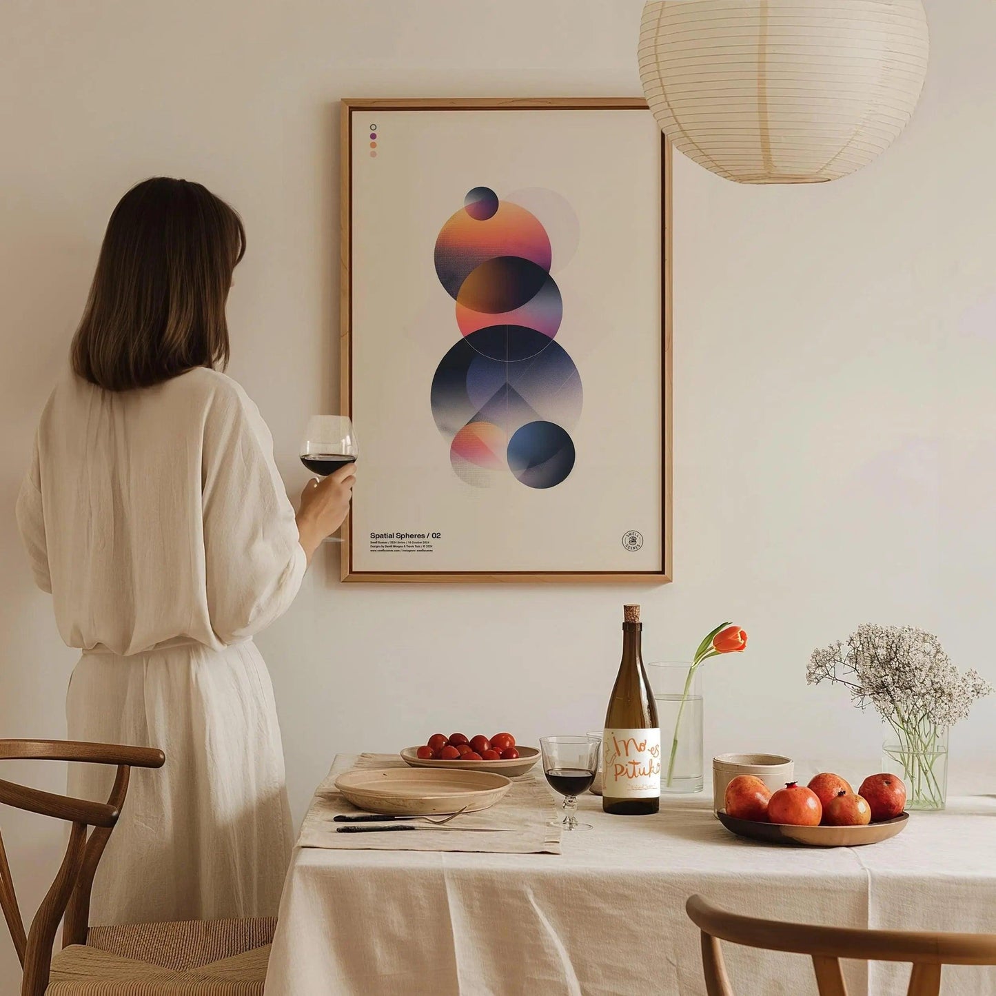 Spatial Spheres / 02 - Modern Minimalist Abstract Ethereal Circular Design Shapes Contemporary Art Framed Poster Series Lofi Designer Gift - Swell Scenes