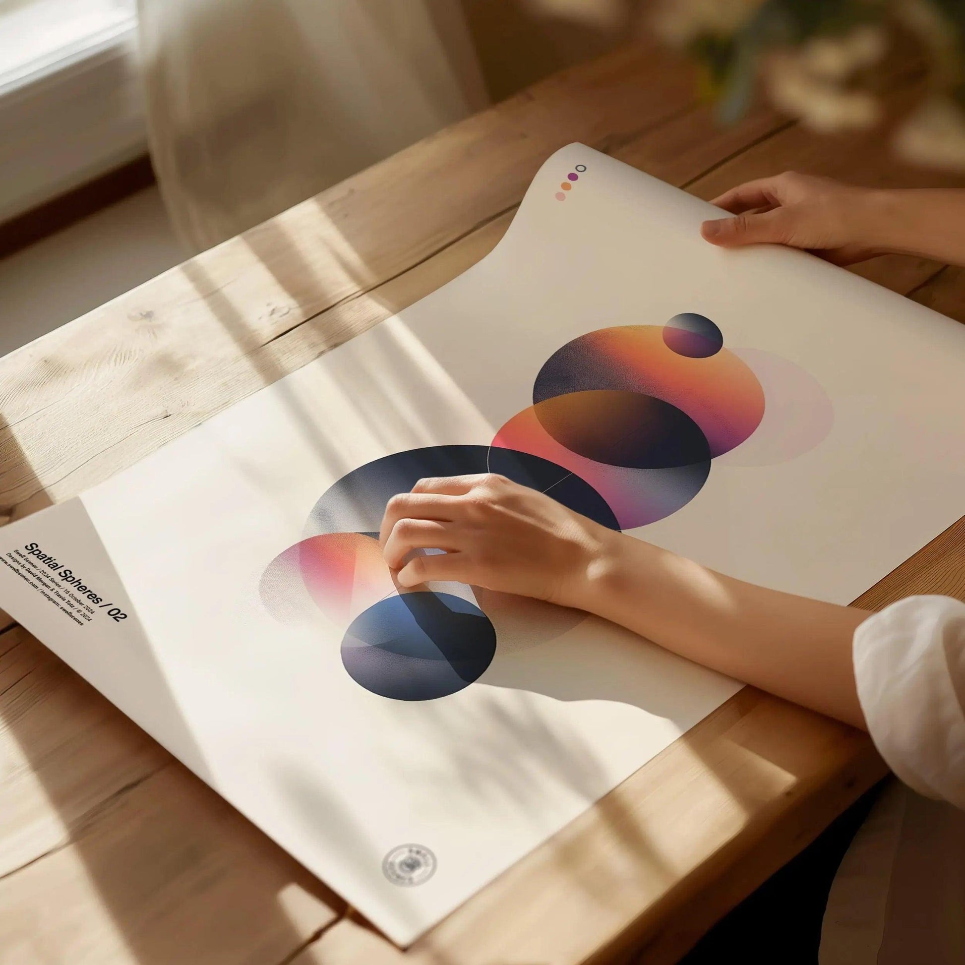 Spatial Spheres / 02 - Modern Minimalist Abstract Ethereal Circular Design Shapes Contemporary Art Framed Poster Series Lofi Designer Gift - Swell Scenes