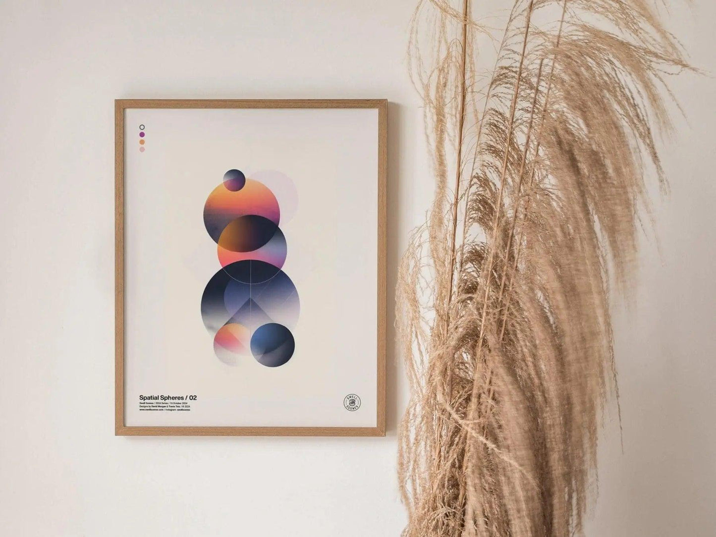 Spatial Spheres / 02 - Modern Minimalist Abstract Ethereal Circular Design Shapes Contemporary Art Framed Poster Series Lofi Designer Gift - Swell Scenes