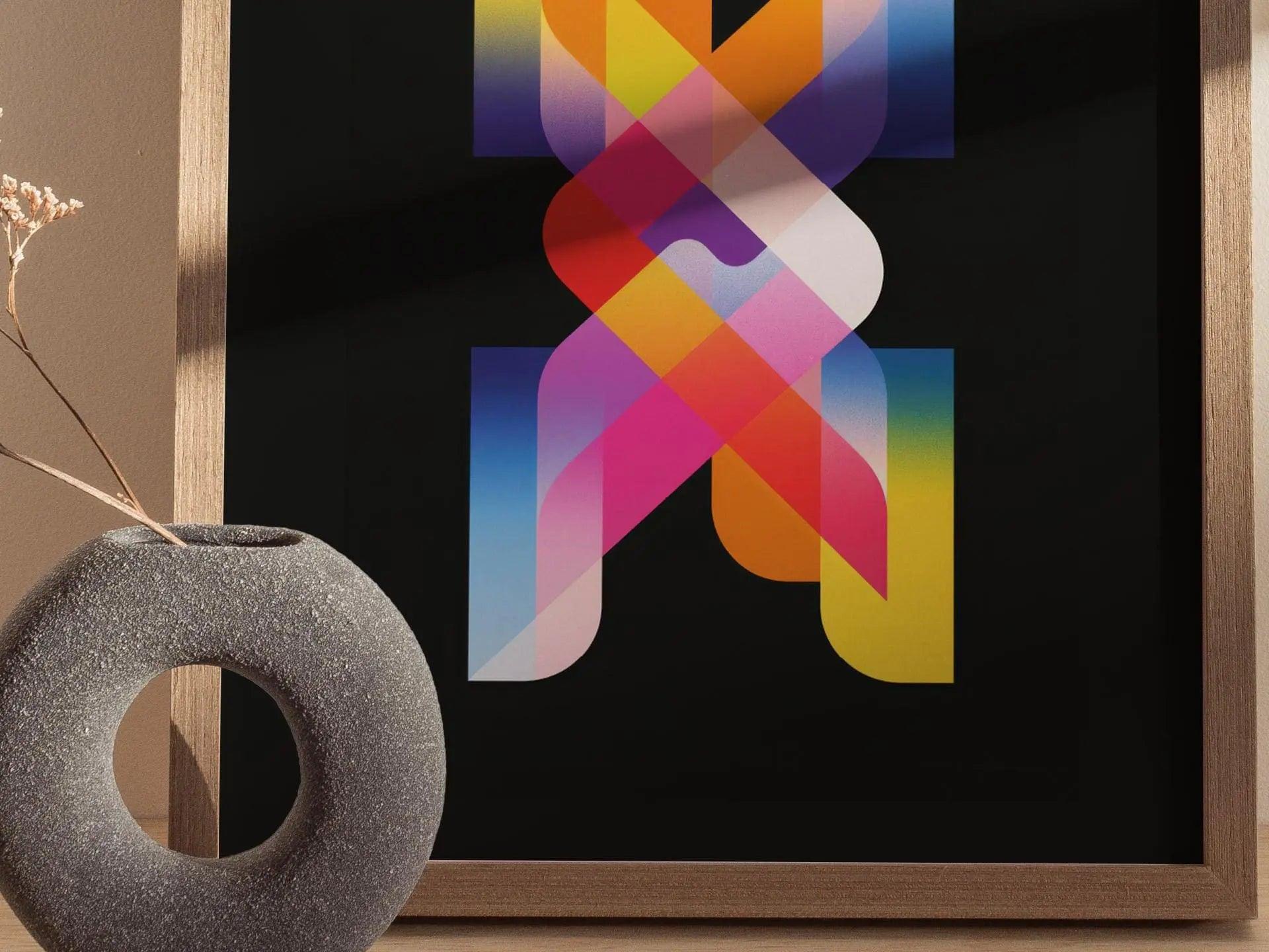 Lite Brite / 01 - 80s Style Ethereal Modern Minimalist Abstract Contemporary Art Design Framed Poster Retro Eighties Lofi Designer Colorful - Swell Scenes