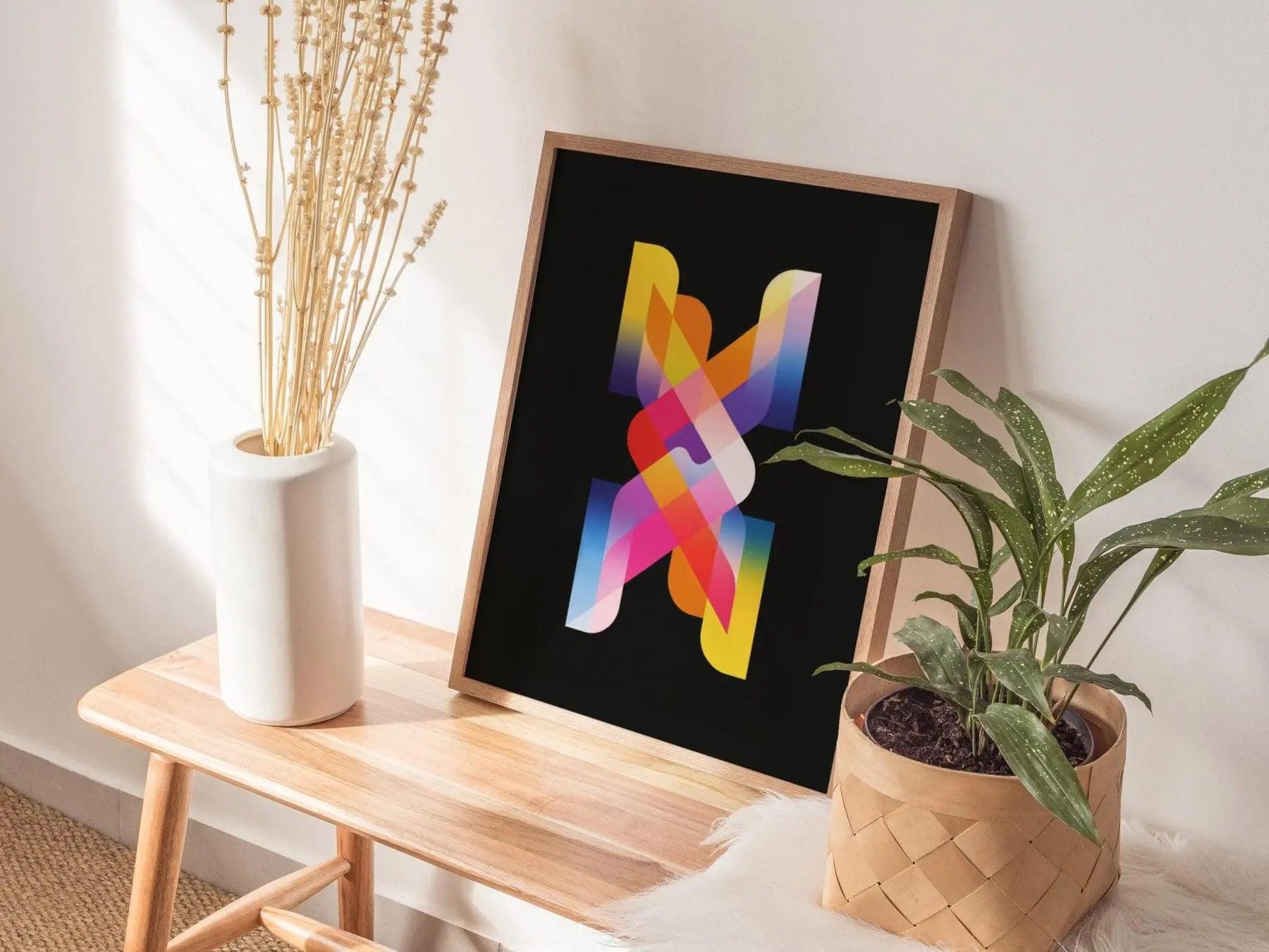 Lite Brite / 01 - 80s Style Ethereal Modern Minimalist Abstract Contemporary Art Design Framed Poster Retro Eighties Lofi Designer Colorful - Swell Scenes