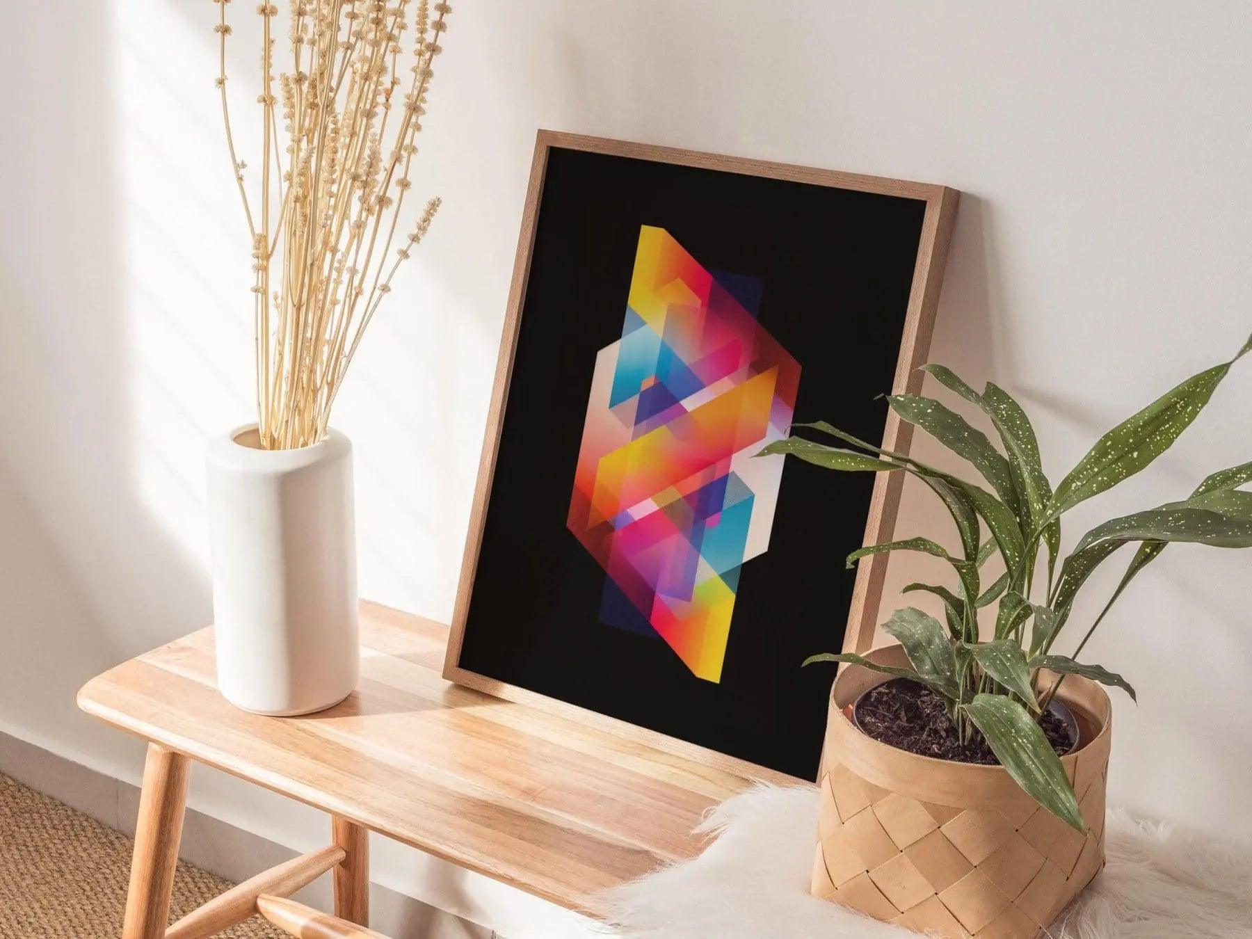 Lite Brite / 02 - 80s Style Ethereal Modern Minimalist Abstract Contemporary Art Design Framed Poster Retro Eighties Lofi Designer Colorful - Swell Scenes
