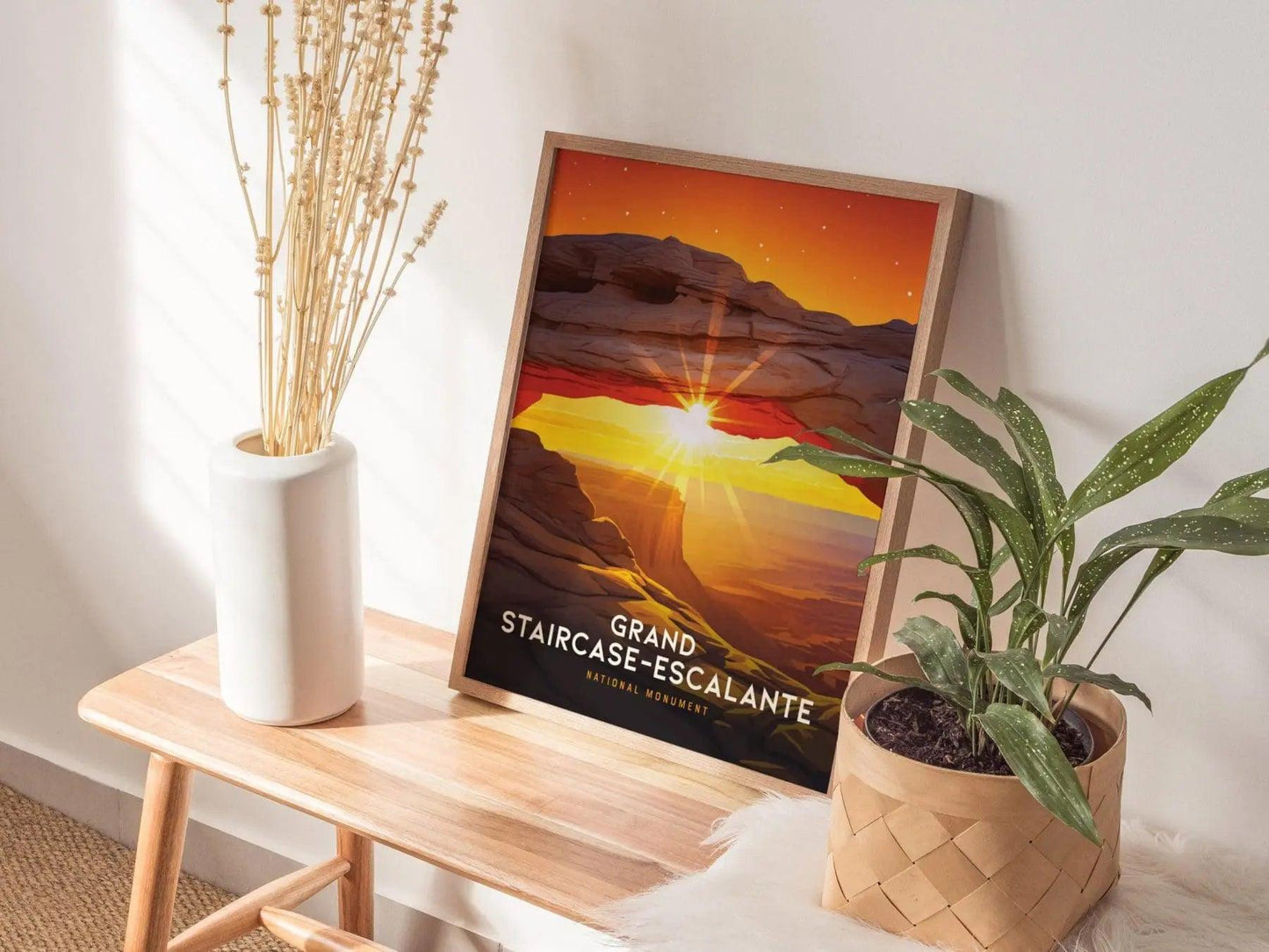 Grand Staircase–Escalante National Monument, Utah Poster – Stunning Sunset Arch at Dusk, Available Framed/Unframed, Gift for Conservationist - Swell Scenes