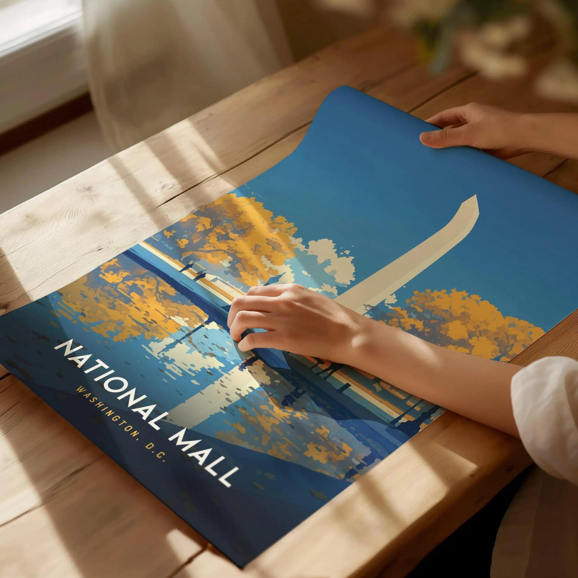 National Mall, Washington DC Poster – Iconic Monument, Available Framed/Unframed, Ideal Gift for History Buffs and Election 2024 Souvenir - Swell Scenes