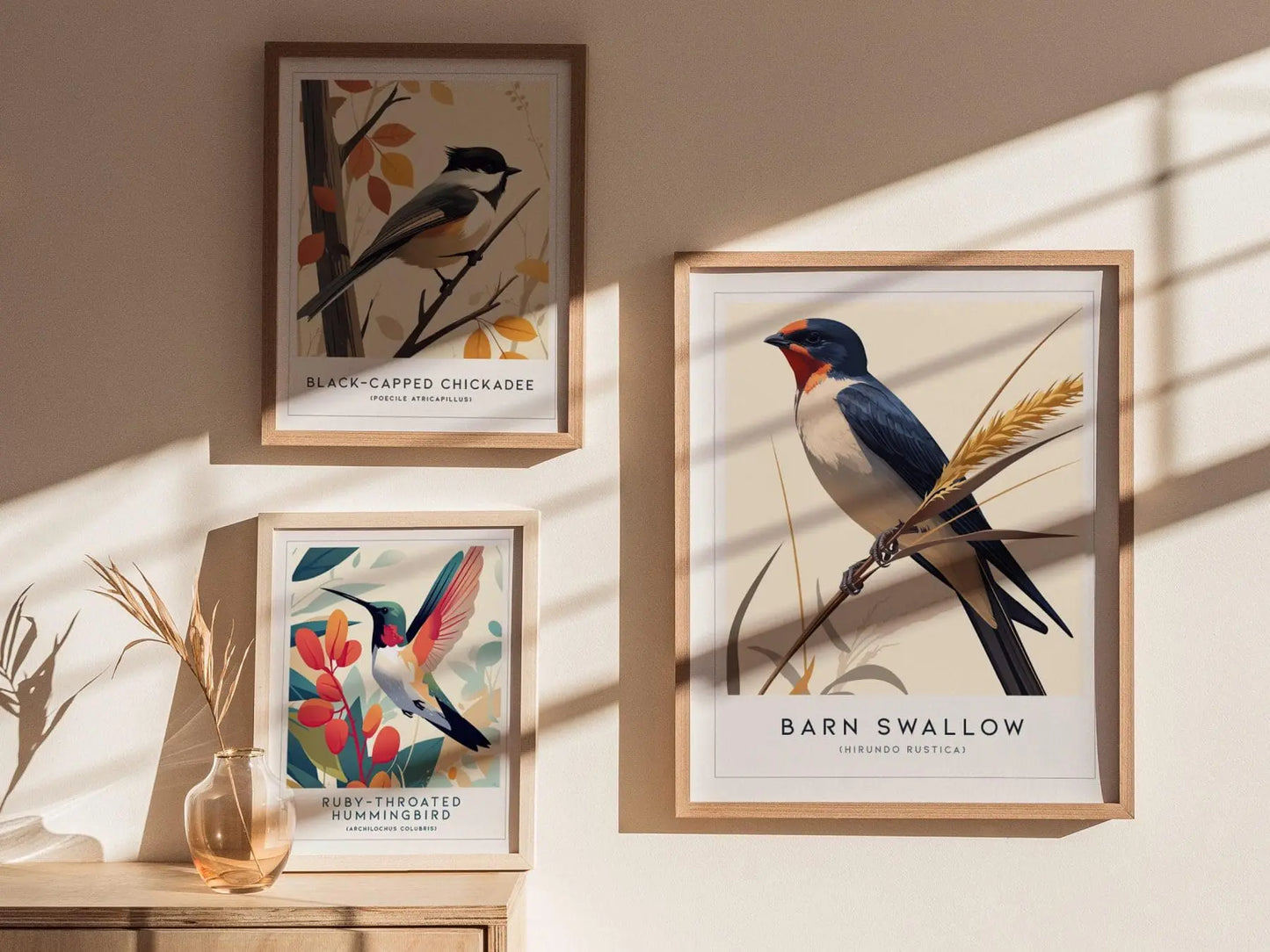 Bird Art Series Gallery Wall FRAMED or UNFRAMED Pick 8 Audubon Wildlife Poster Set Birder Gift Nature Cardinal Goldfinch Hummingbird | S8-3 - Swell Scenes