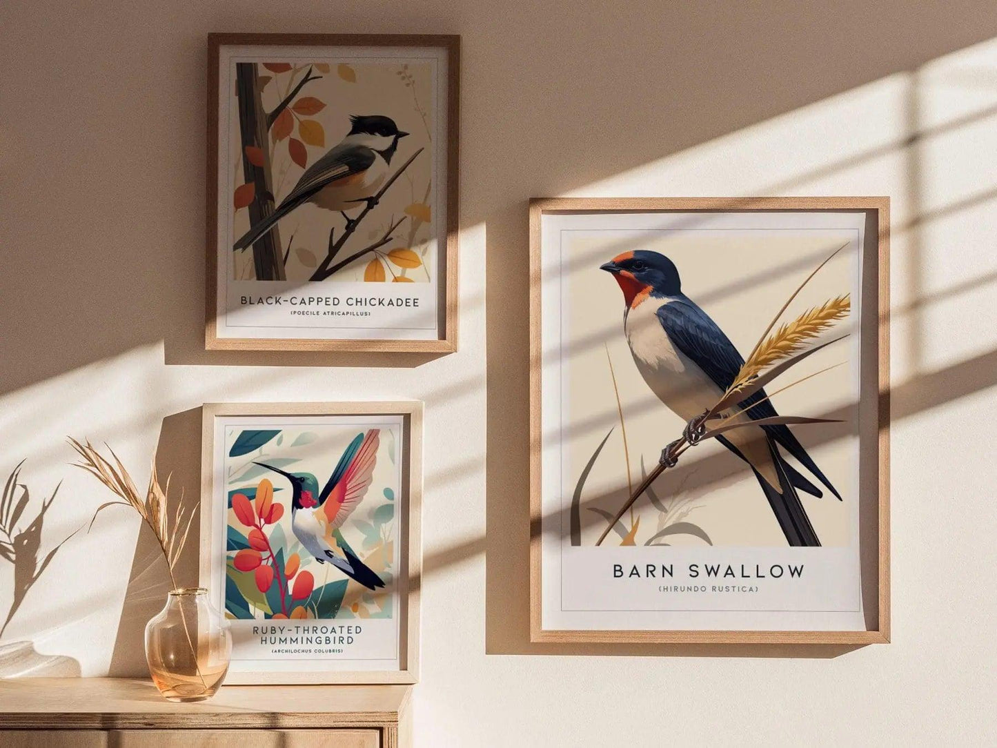 Bird Art Series Gallery Wall FRAMED or UNFRAMED Pick 8 Audubon Wildlife Poster Set Birder Gift Nature Cardinal Goldfinch Hummingbird | S8-3 - Swell Scenes
