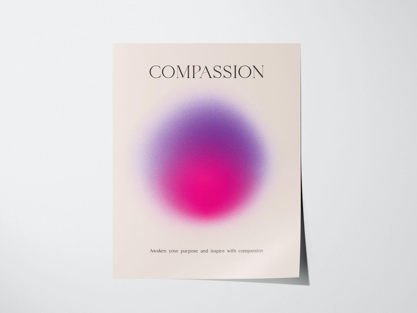 Compassion Aura Poster | Minimalist Modern Wall Art | Inspire with Purpose & Kindness - Swell Scenes