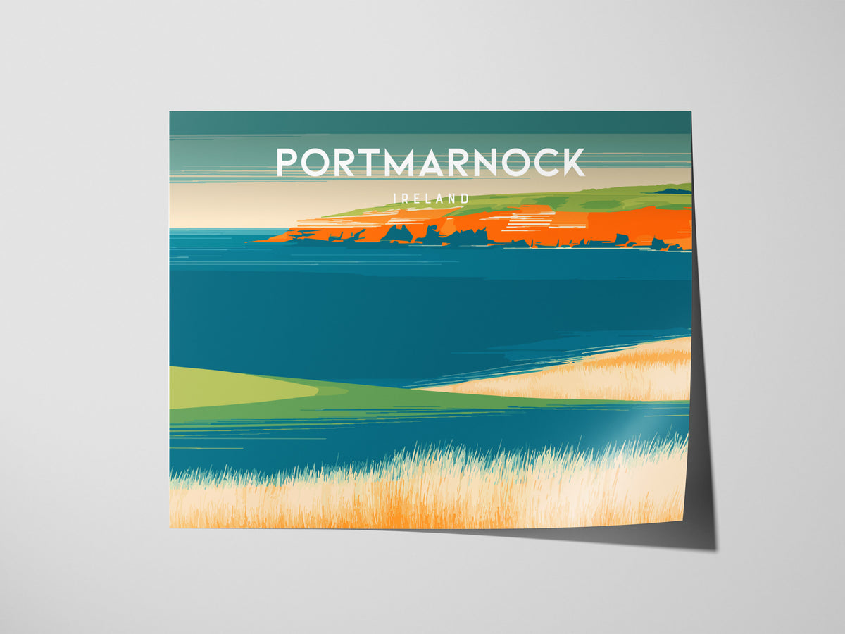 Portmarnock, Ireland Landscape Poster | Golf Course Print & Country Club Decor Wall Art — giclée print detail on matte paper