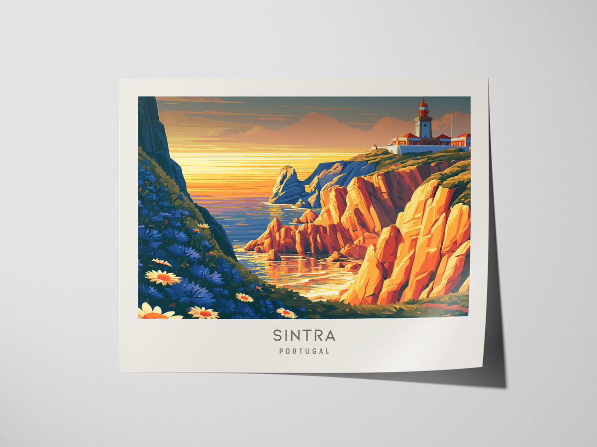 Sintra Landscape Matte Border Poster | Portugal Travel Wall Art — giclée print detail on matte paper