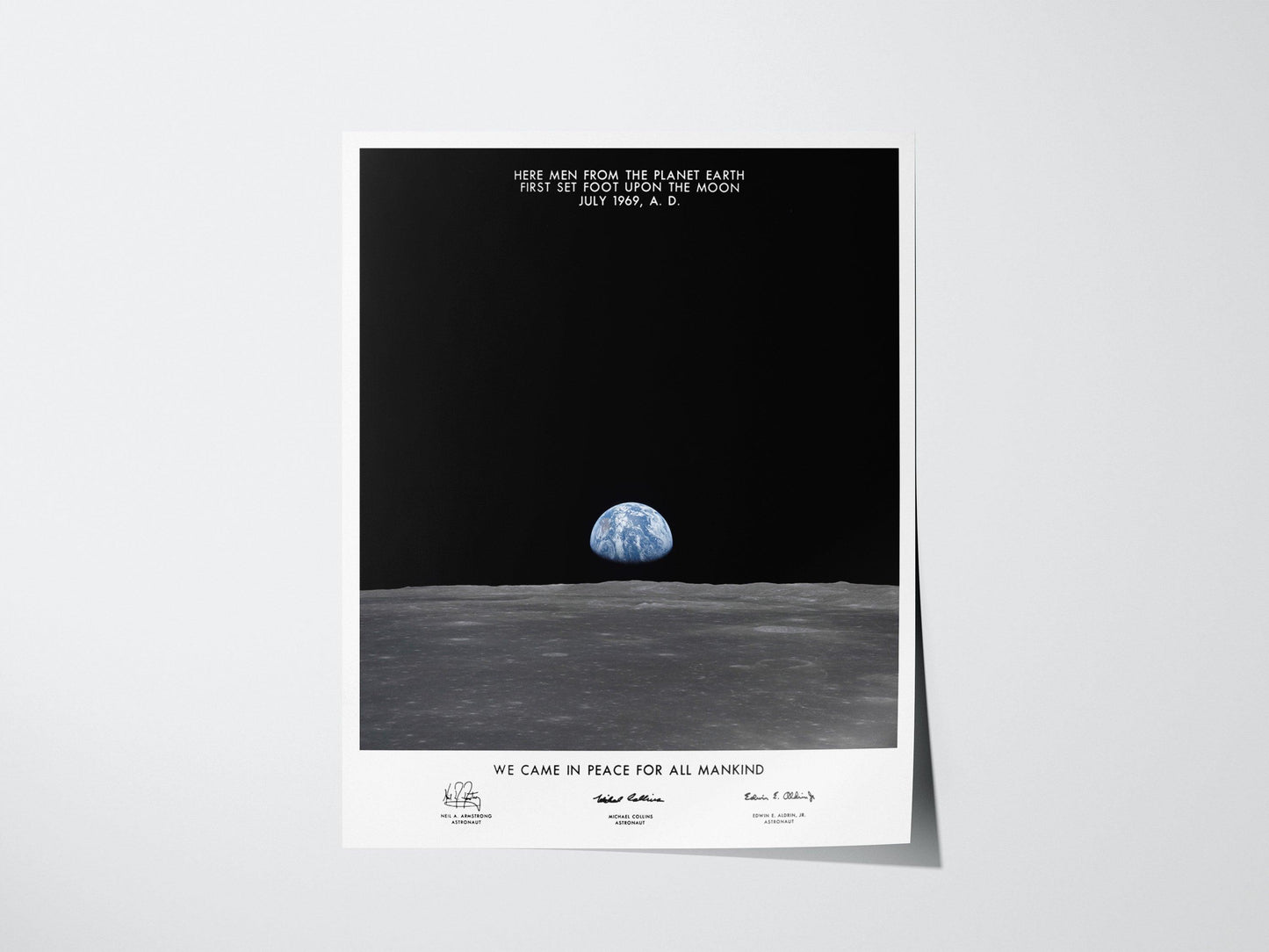 Pale Blue Dot NASA Poster – Earthrise Print from Apollo 11, Historic Space Photo, Available Framed/Unframed, Astronaut Gift for Space Lovers - Swell Scenes