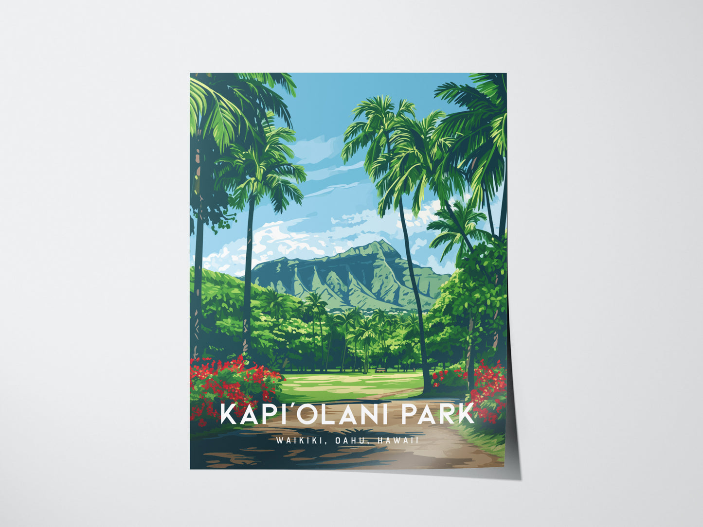 Kapiolani Park Poster | Waikiki Hawaii Wall Art