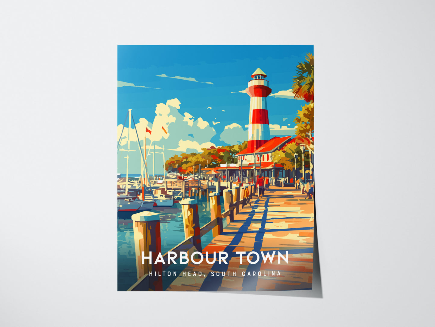 Harbour Town Lighthouse Poster | Hilton Head Island South Carolina Wall Art