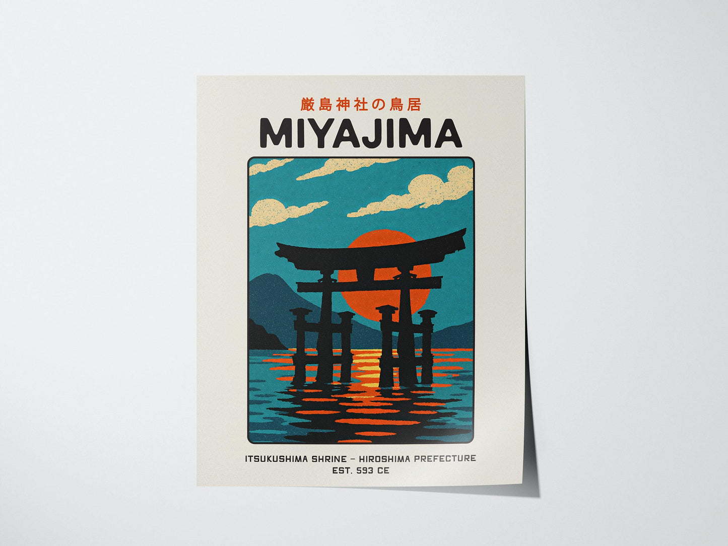 Miyajima Torii Gate Poster – Vintage Japan Travel Wall Art, Itsukushima Shrine Print, Japanese Culture Decor, Framed Coastal Home Wall Decor - Swell Scenes