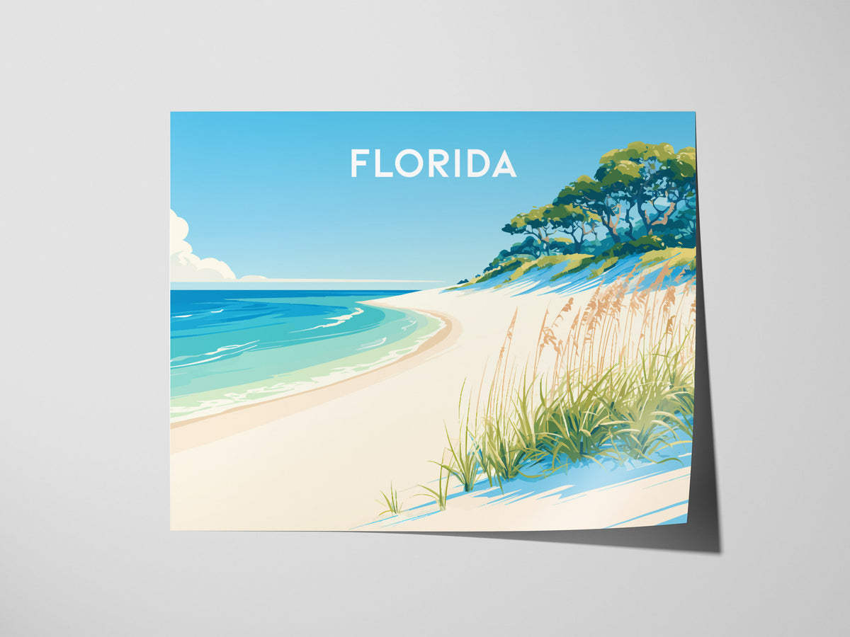 Florida Landscape Poster | Travel Wall Art — giclée print detail on matte paper