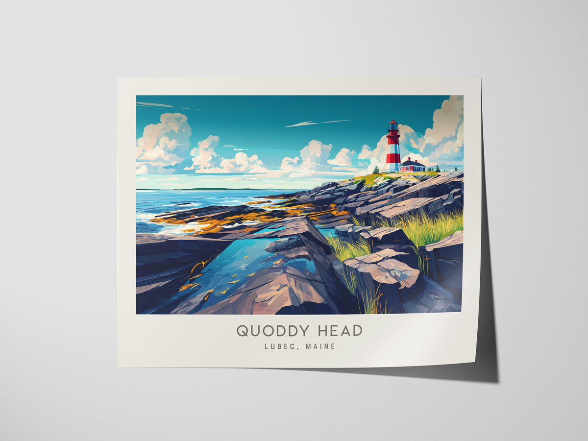 Quoddy Head Landscape Matte Border Poster | Lubec, Maine Destination Print — giclée print detail on matte paper