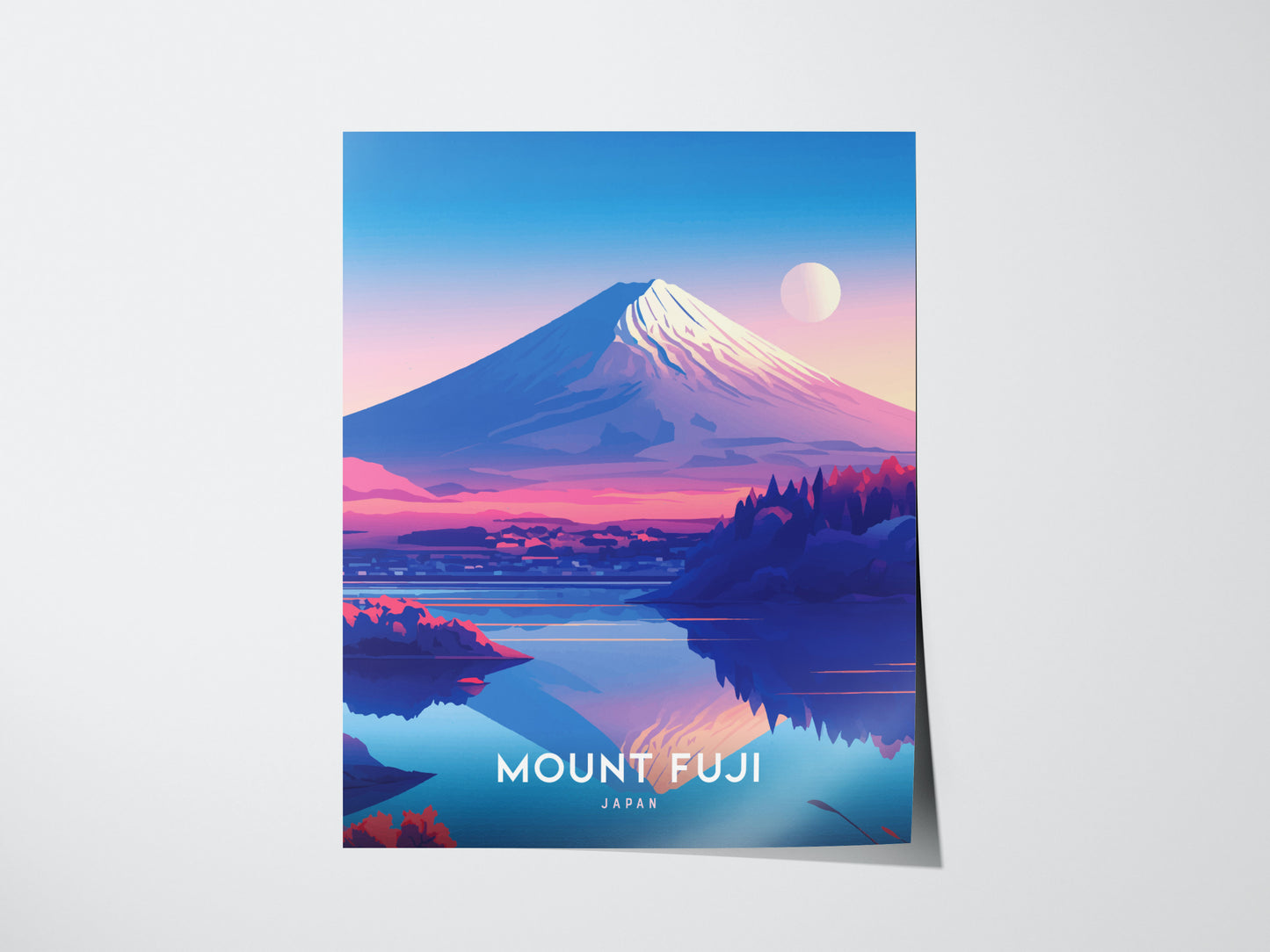 Mount Fuji Travel Poster | Japan Iconic Mountain Wall Art