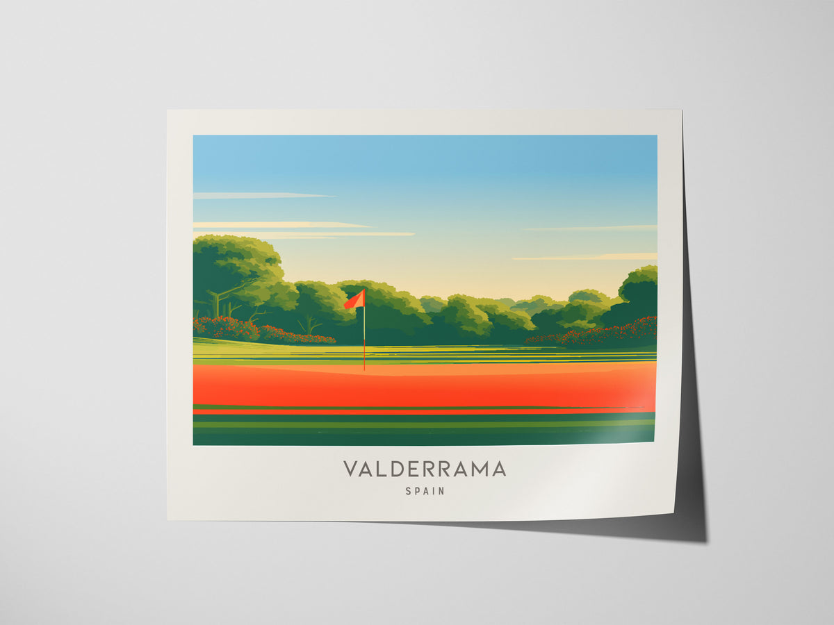 Valderrama Landscape Matte Border Poster | Spain Links Poster & Country Club Decor — giclée print detail on matte paper