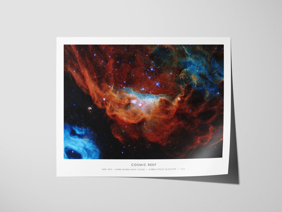 Cosmic Reef Landscape Poster | NGC 2014 · Large Magellanic Cloud Galaxy Wall Art NASA Space Photography — giclée print detail
