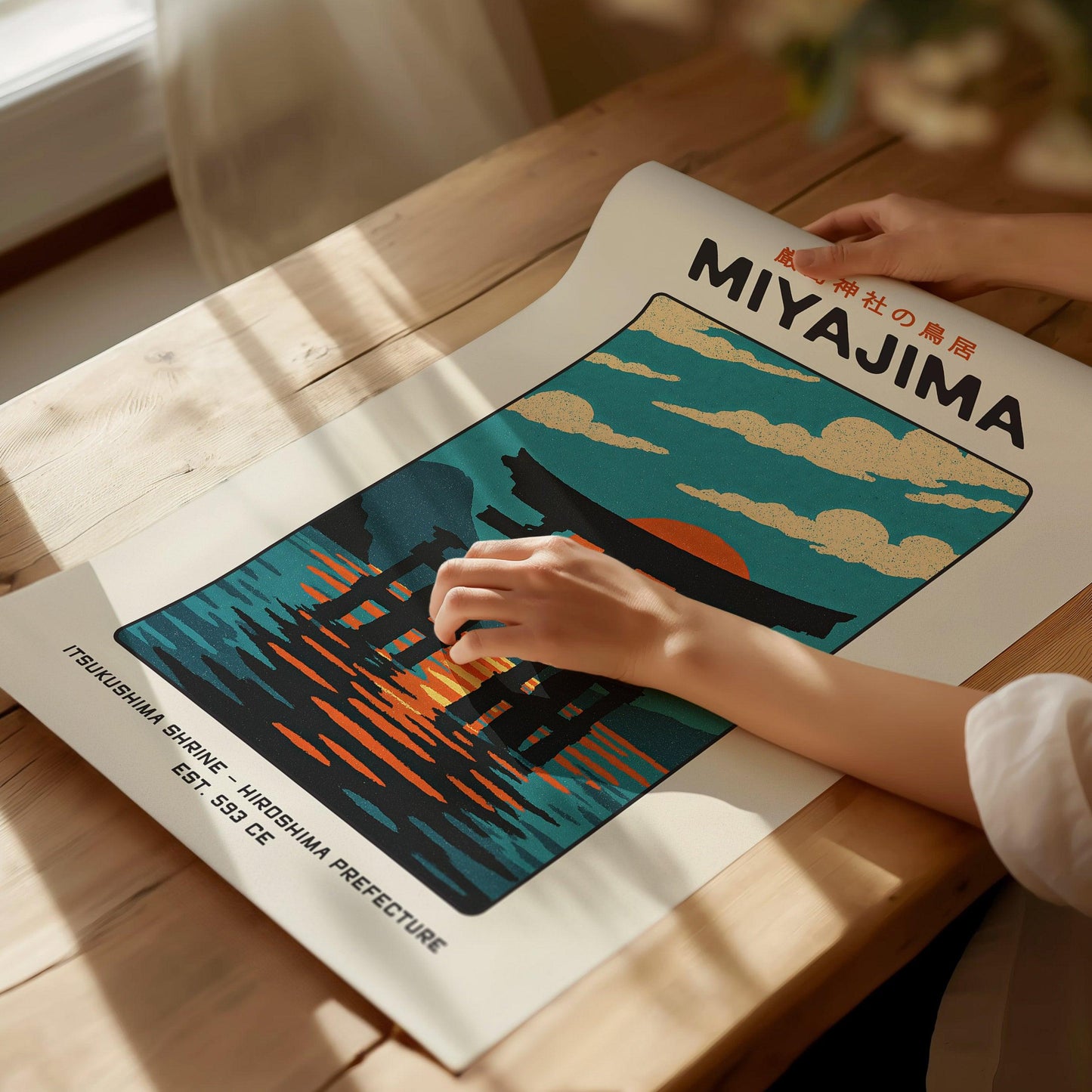 Miyajima Torii Gate Poster – Vintage Japan Travel Wall Art, Itsukushima Shrine Print, Japanese Culture Decor, Framed Coastal Home Wall Decor - Swell Scenes
