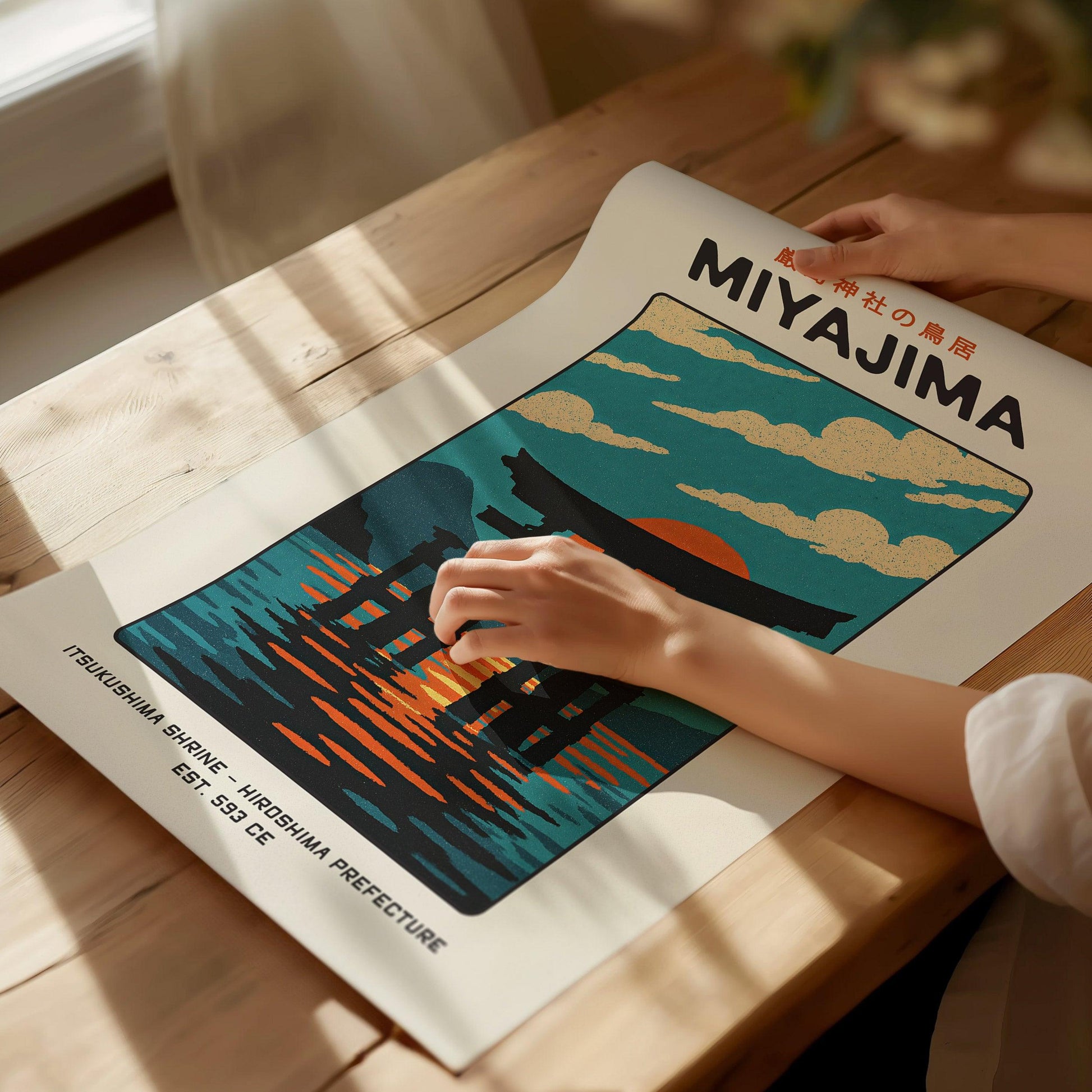 Miyajima Torii Gate Poster – Vintage Japan Travel Wall Art, Itsukushima Shrine Print, Japanese Culture Decor, Framed Coastal Home Wall Decor - Swell Scenes