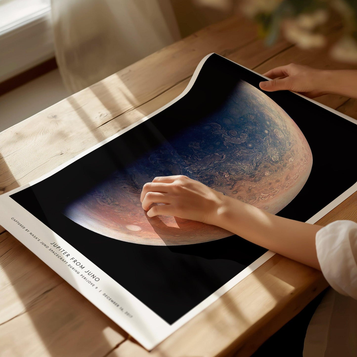 Jupiter from Juno Space Poster – NASA Planet Print, Gas Giant Wall Art, Solar System Decor, Available Framed or Unframed - Swell Scenes